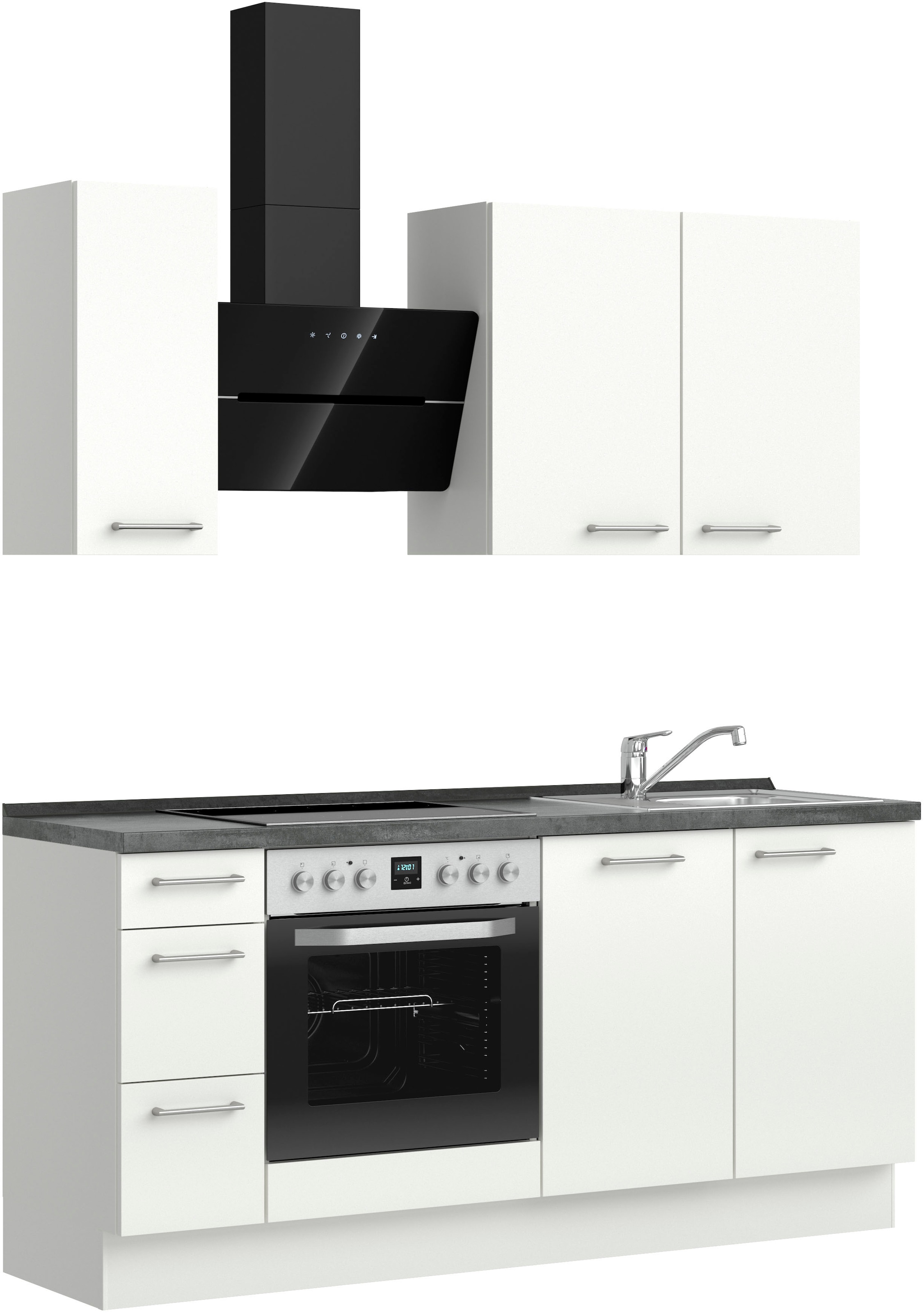 nobilia® Küchenzeile »"Laser II"«, vormontiert, Ausrichtung wählbar, Breite 180 cm, wahlw. mit E-Geräten