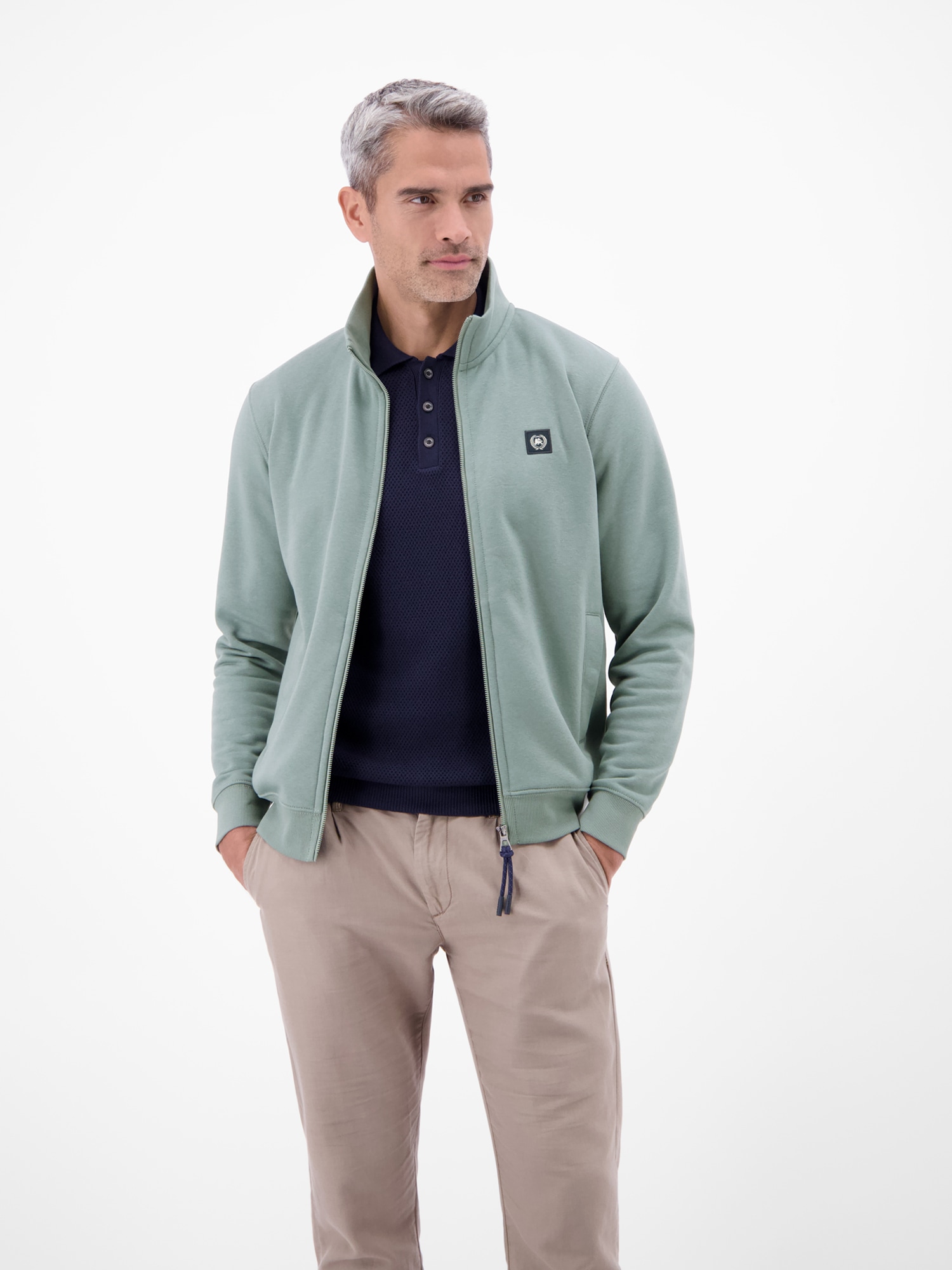 LERROS Sweatjacke »Sweatjacke aus atmungsaktivem Baumwollmischgewebe«