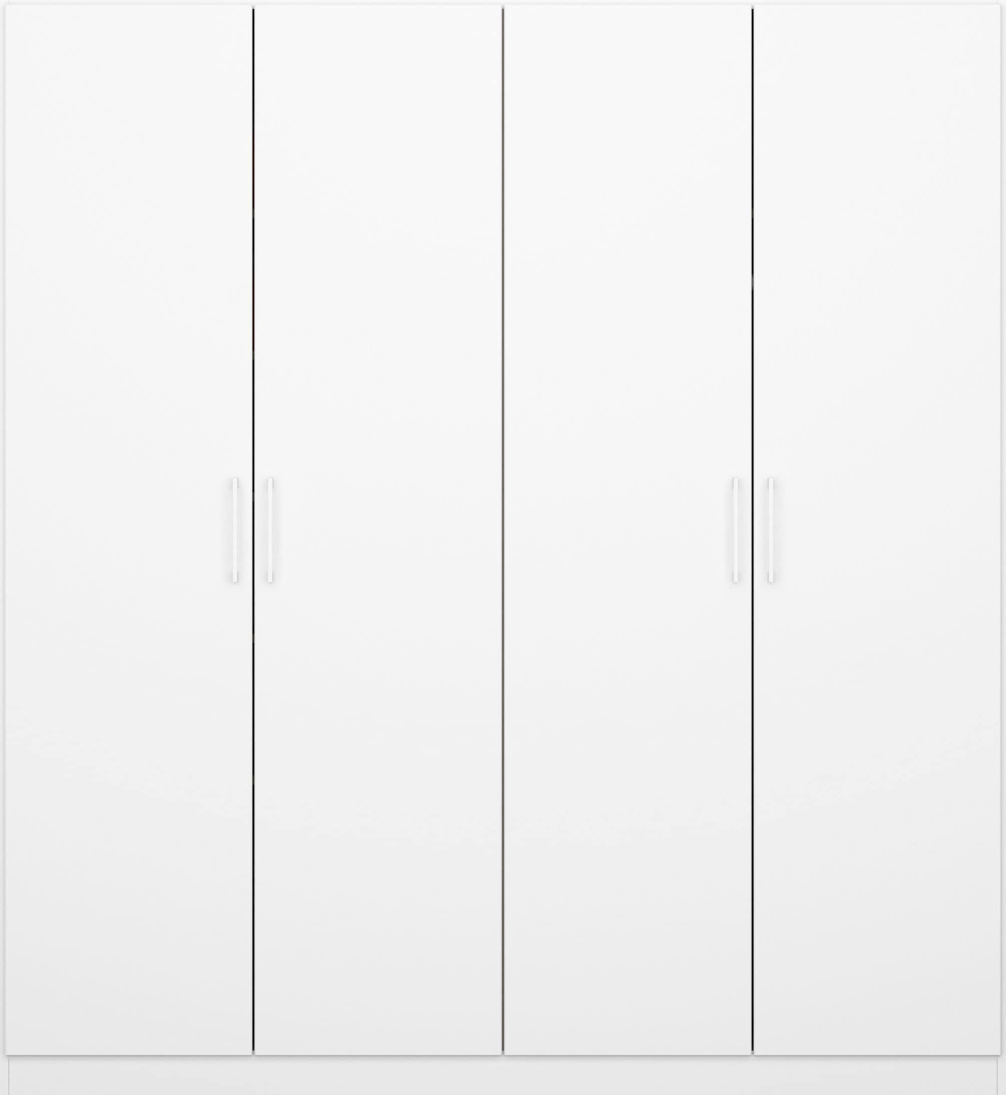 rauch Drehtürenschrank »Kleiderschrank Schrank Garderobe Wäscheschrank COSMO«, mit zusätzlichen Einlegeböden, Metallgriffe in Weiß MADE IN GERMANY