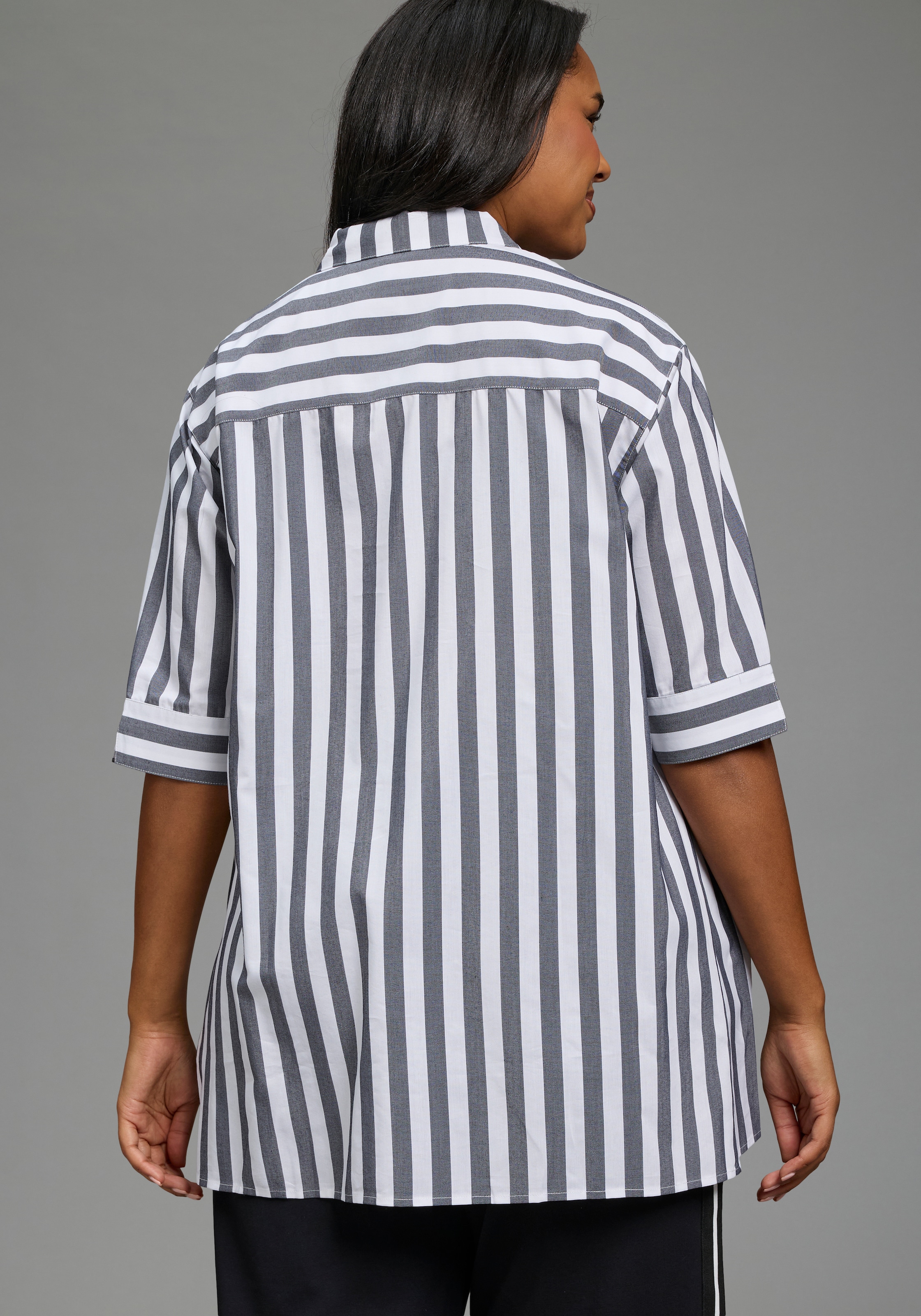 Laura Scott CURVE Klassische Bluse »Große Größen« femininer Stil, aus Baumwolle, Polyester und Elasthan