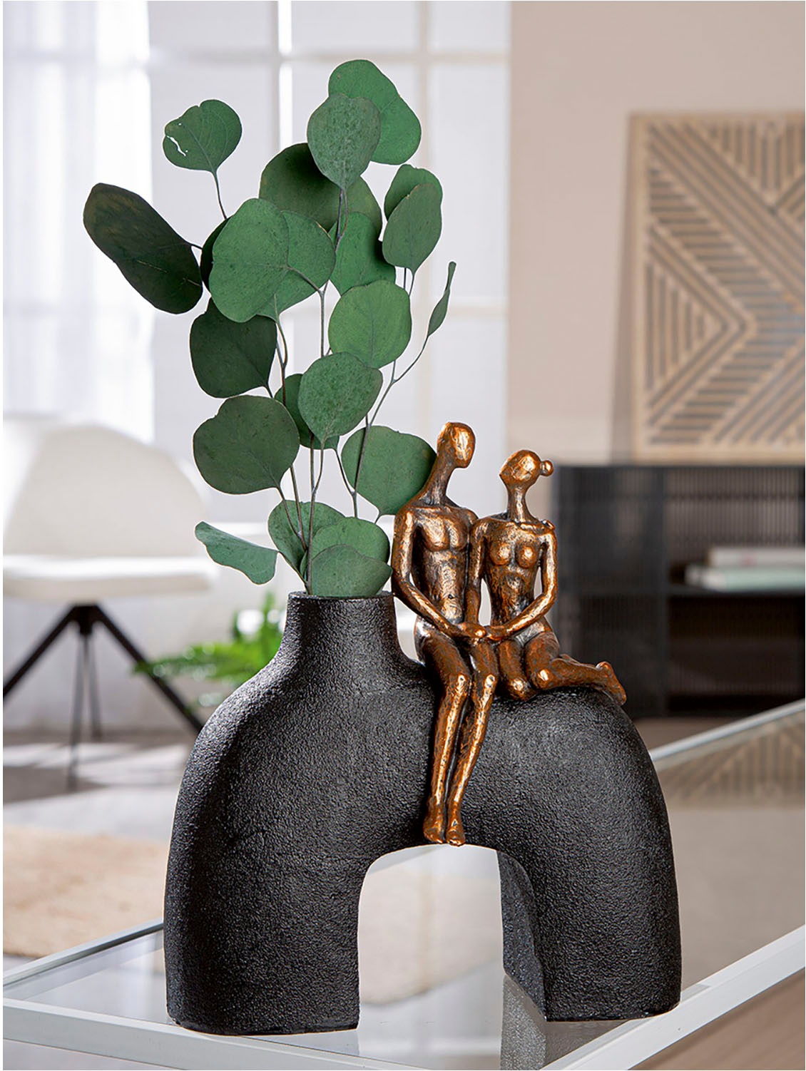 Casablanca by Gilde Tischvase »Vase Frau; Mann Movement schwarz H. 25,5 cm« günstig online kaufen