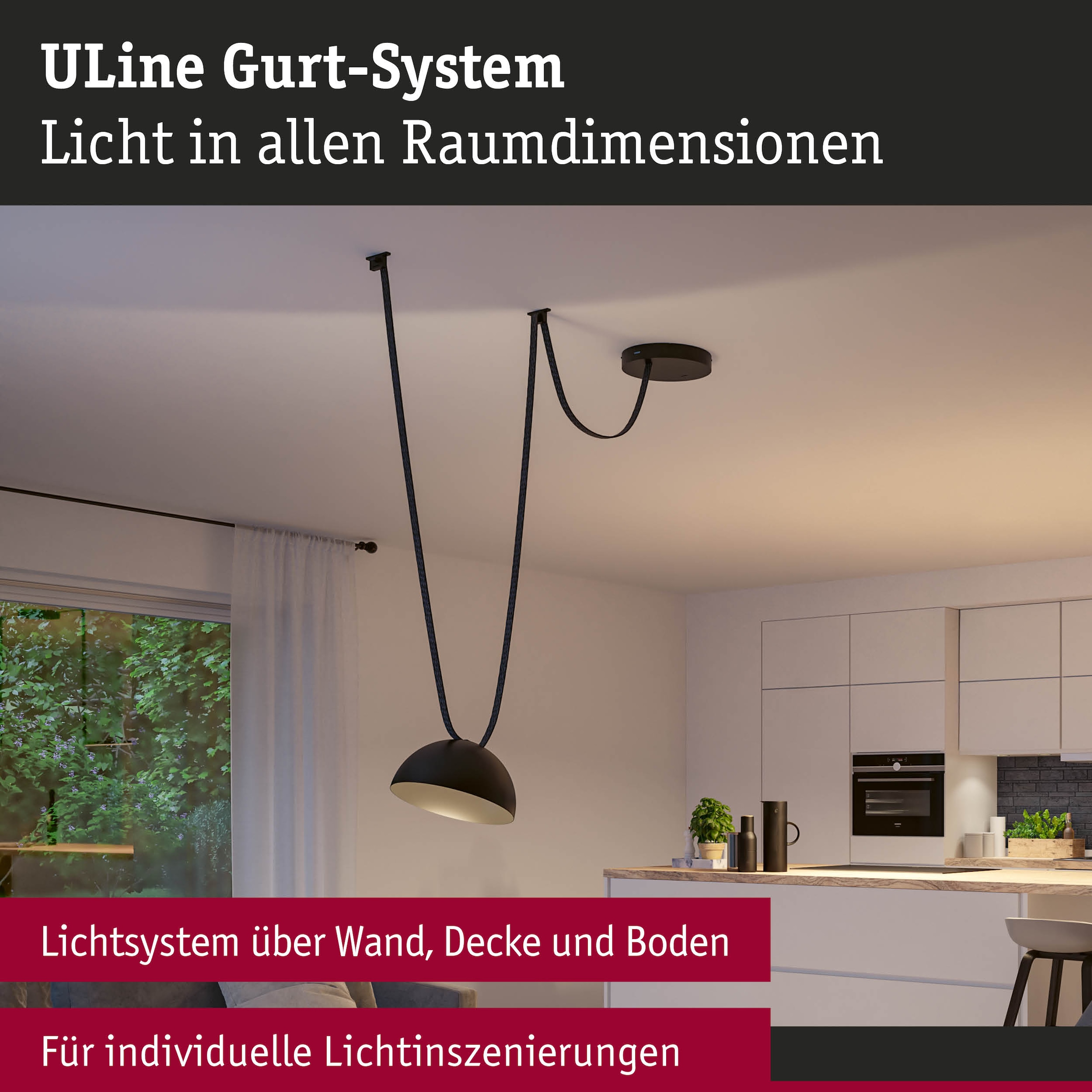 Paulmann Hängeleuchte »ULine Pendelleuchte Bol  300mm 12W Schwarz« 1 Stk. Warmweiß
