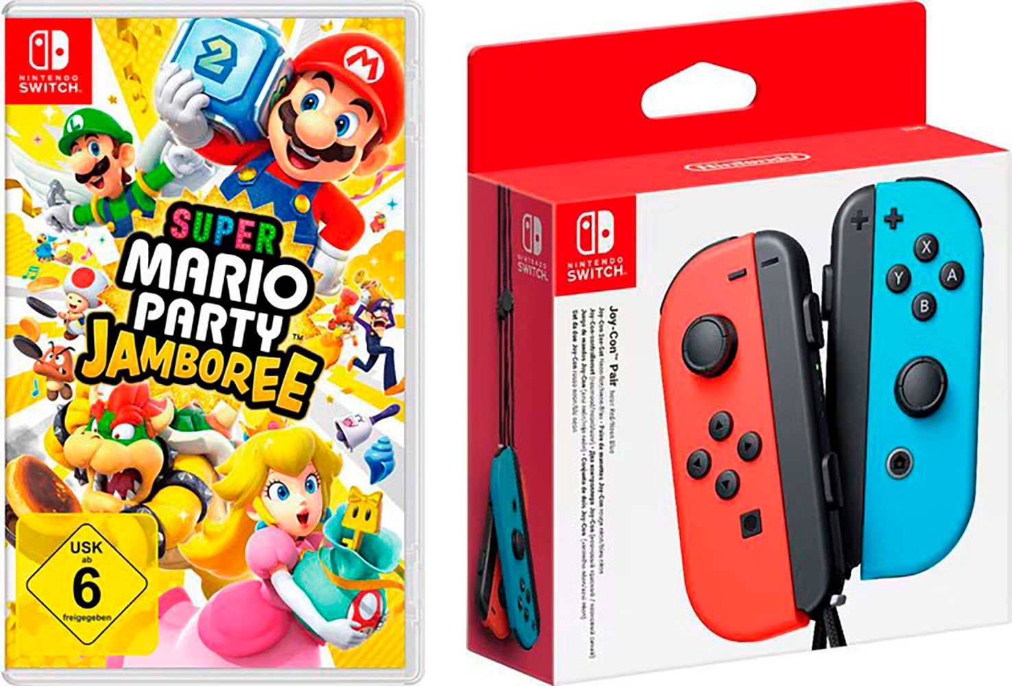 Nintendo Switch Nintendo-Controller »Joy-Con 2er-Set rot / blau + Mario Party Jamboree«