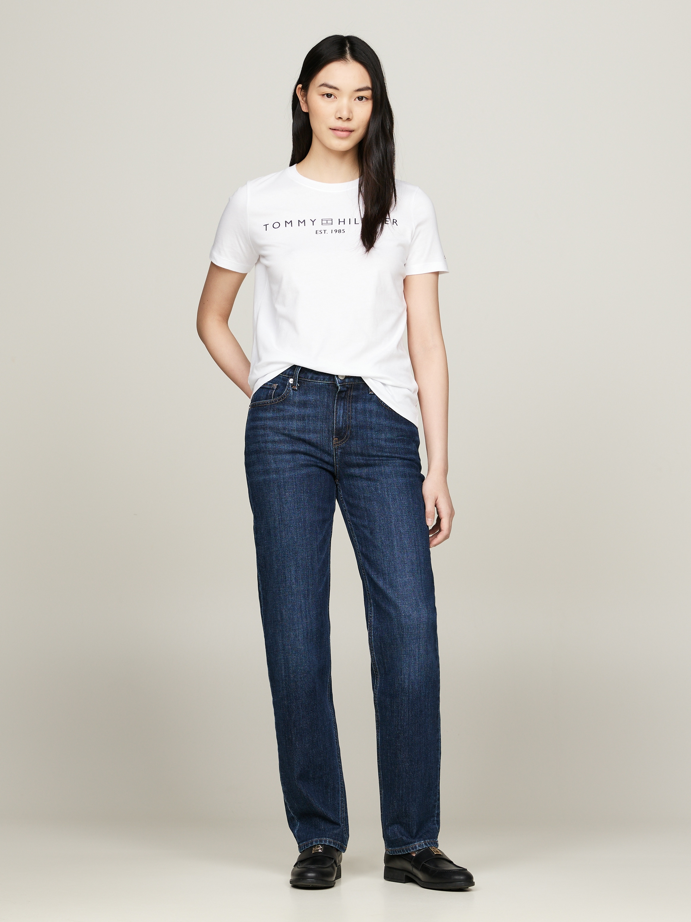 Tommy Hilfiger T-Shirt »REG CORP LOGO C-NK SS«, mit Logoschriftzug