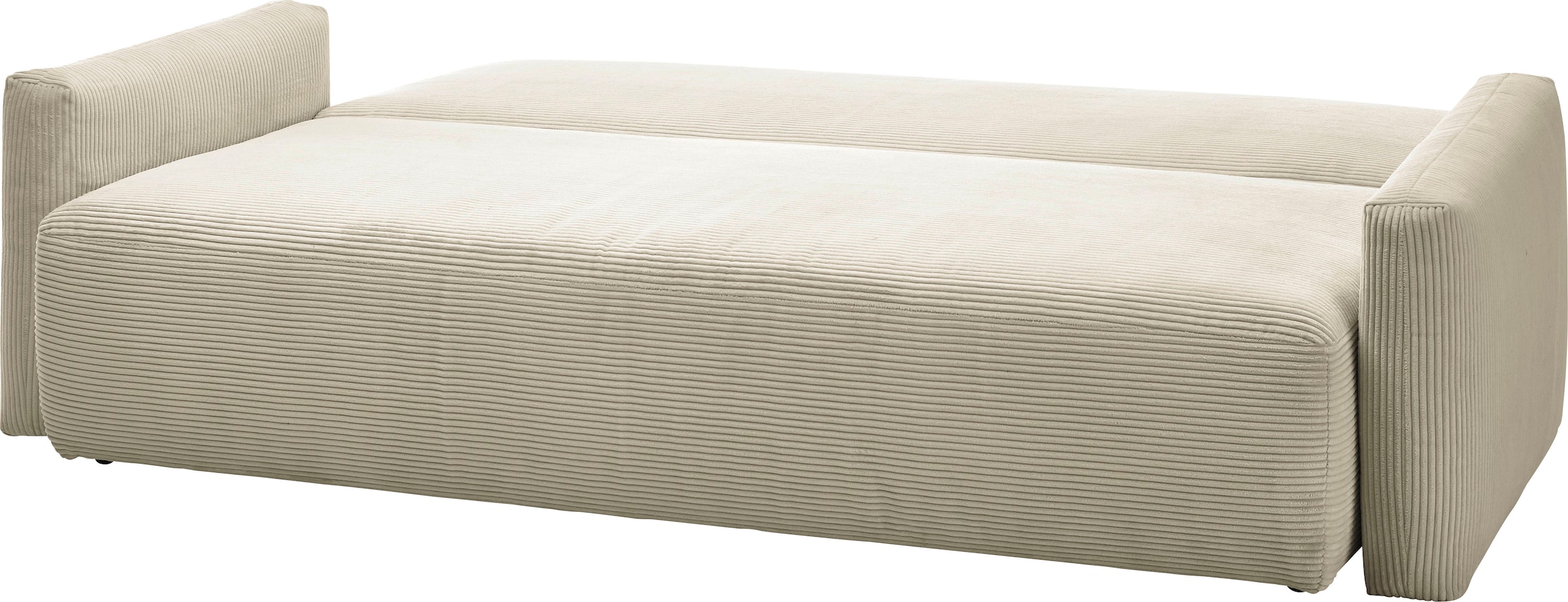 INOSIGN Schlafsofa »Donka Dauerschläfer-geeignet, belastbar bis 270 kg, incl. Bettlkasten«, mit Armlehnen, Breite 232 cm, auch in Cord, Tonnentaschen-Federkern