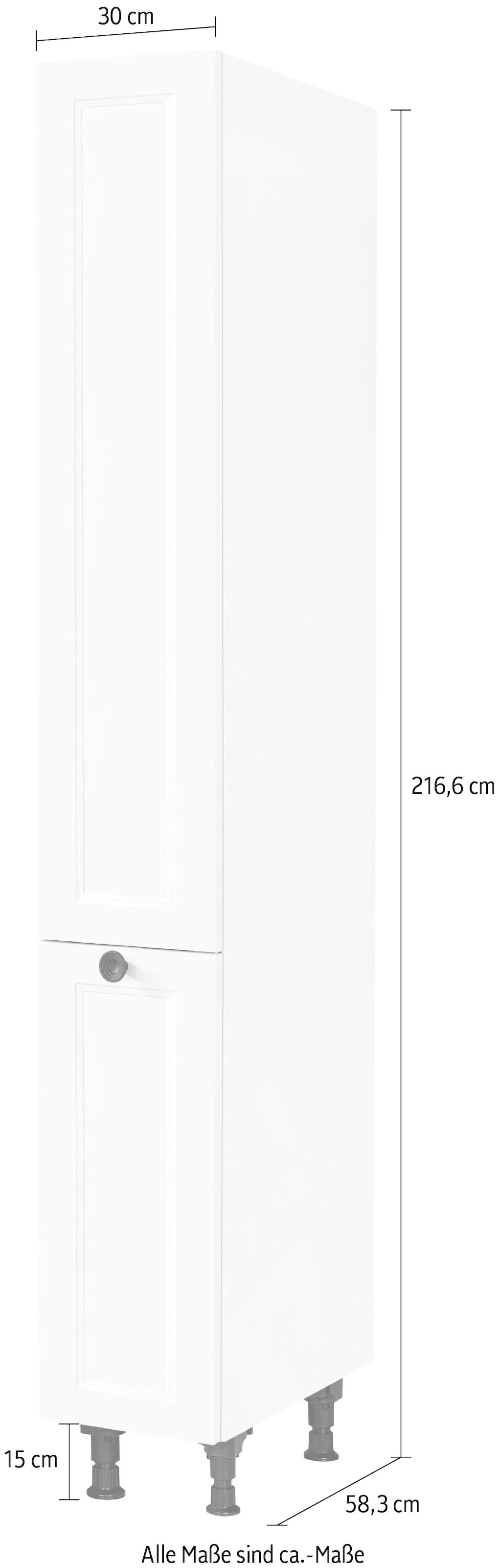 nobilia® Apothekerschrank »"Cascada", mit 5 Einhängekörben, Breite 30 cm, Höhe 216,6 cm,«, vormontiert, Ein- und Auszugsdämpfung SoftStoppPro