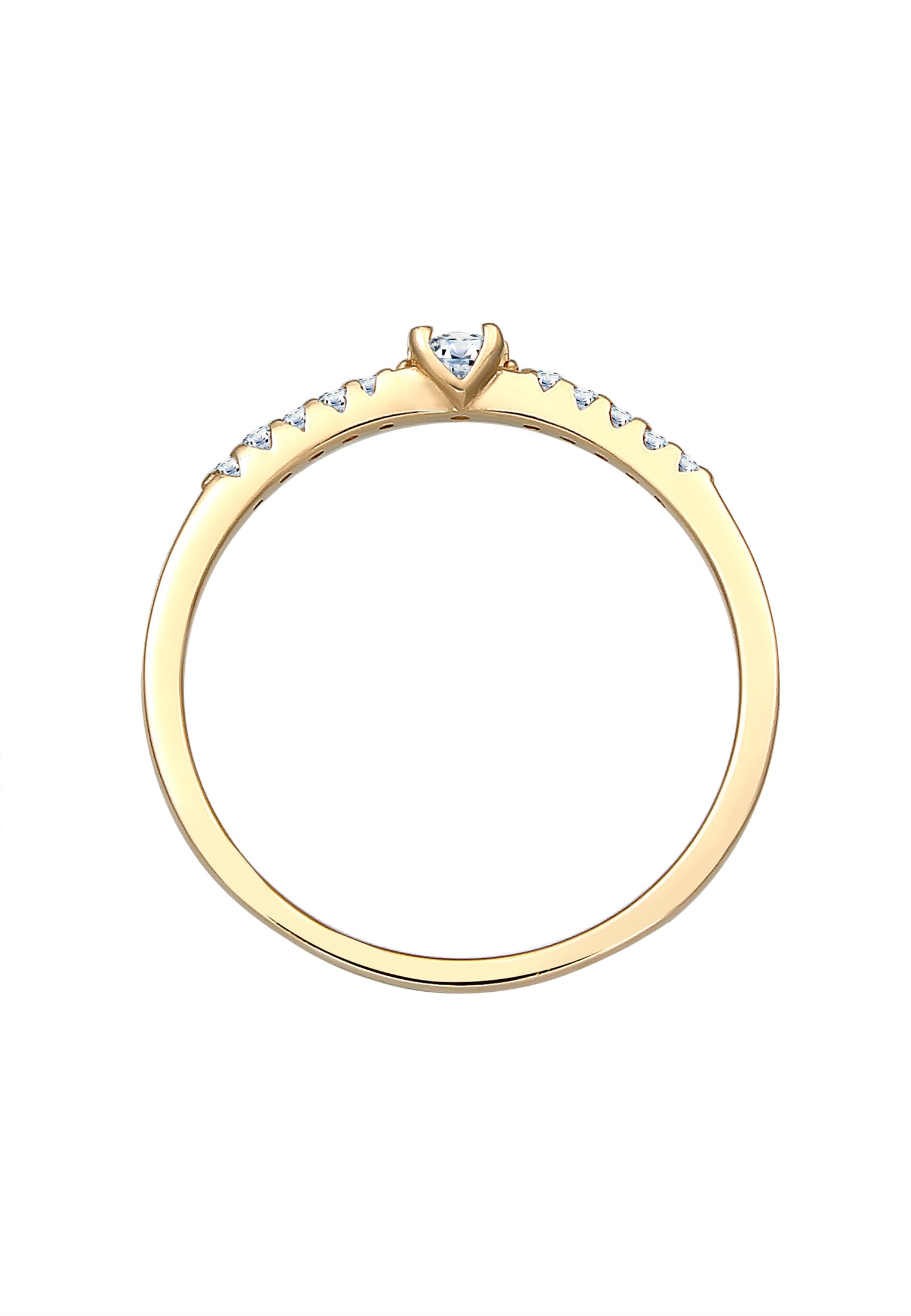 Elli DIAMONDS Verlobungsring »Geo Microsetting Diamant (0.11 ct.) 585 Gelbgold«