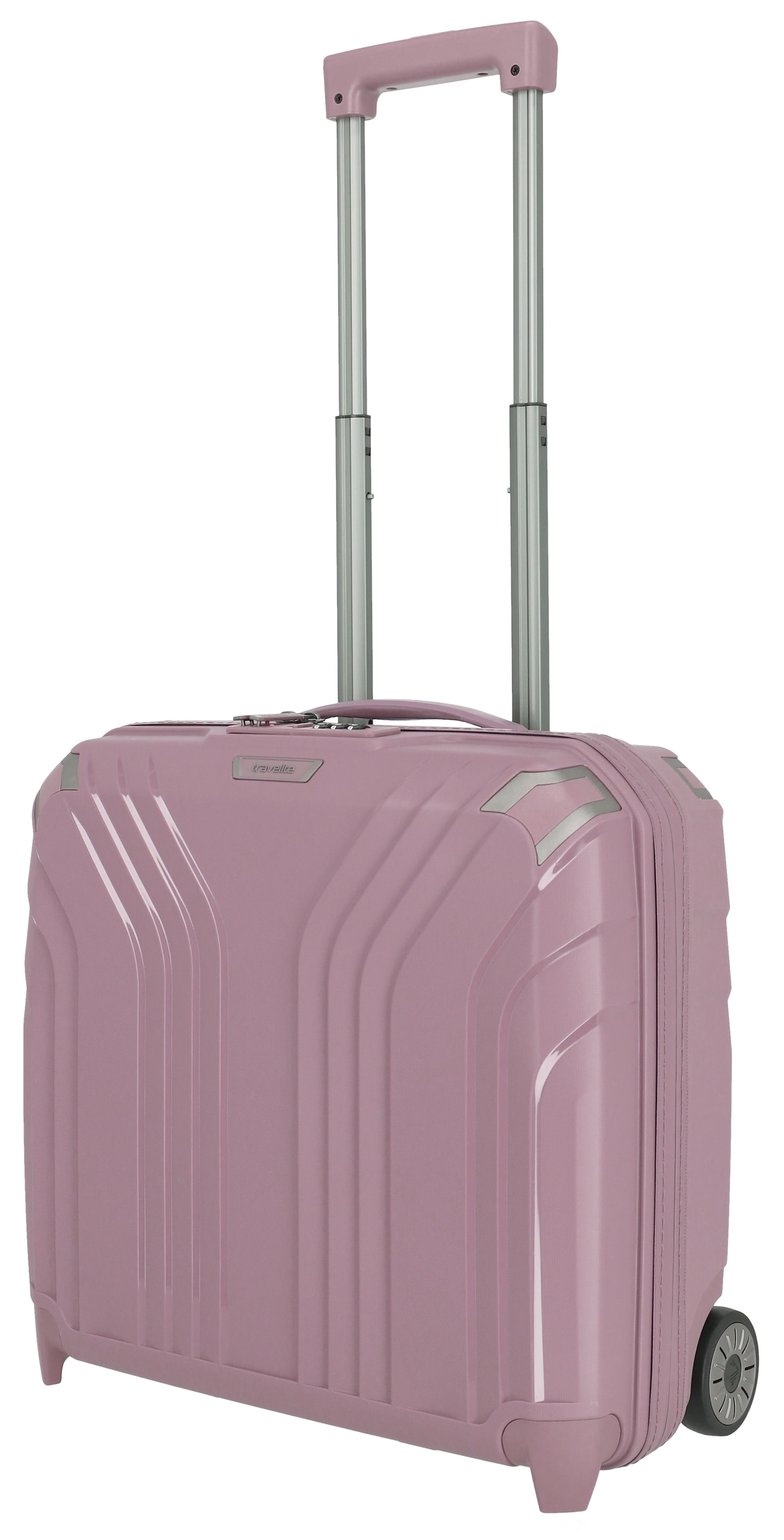 travelite Hartschalen-Trolley »ELVAA Business-Trolley«, 4 Rollen, Reisegepäck Handgepäck-Koffer Trolley-Aufsteck-System TSA Schloss