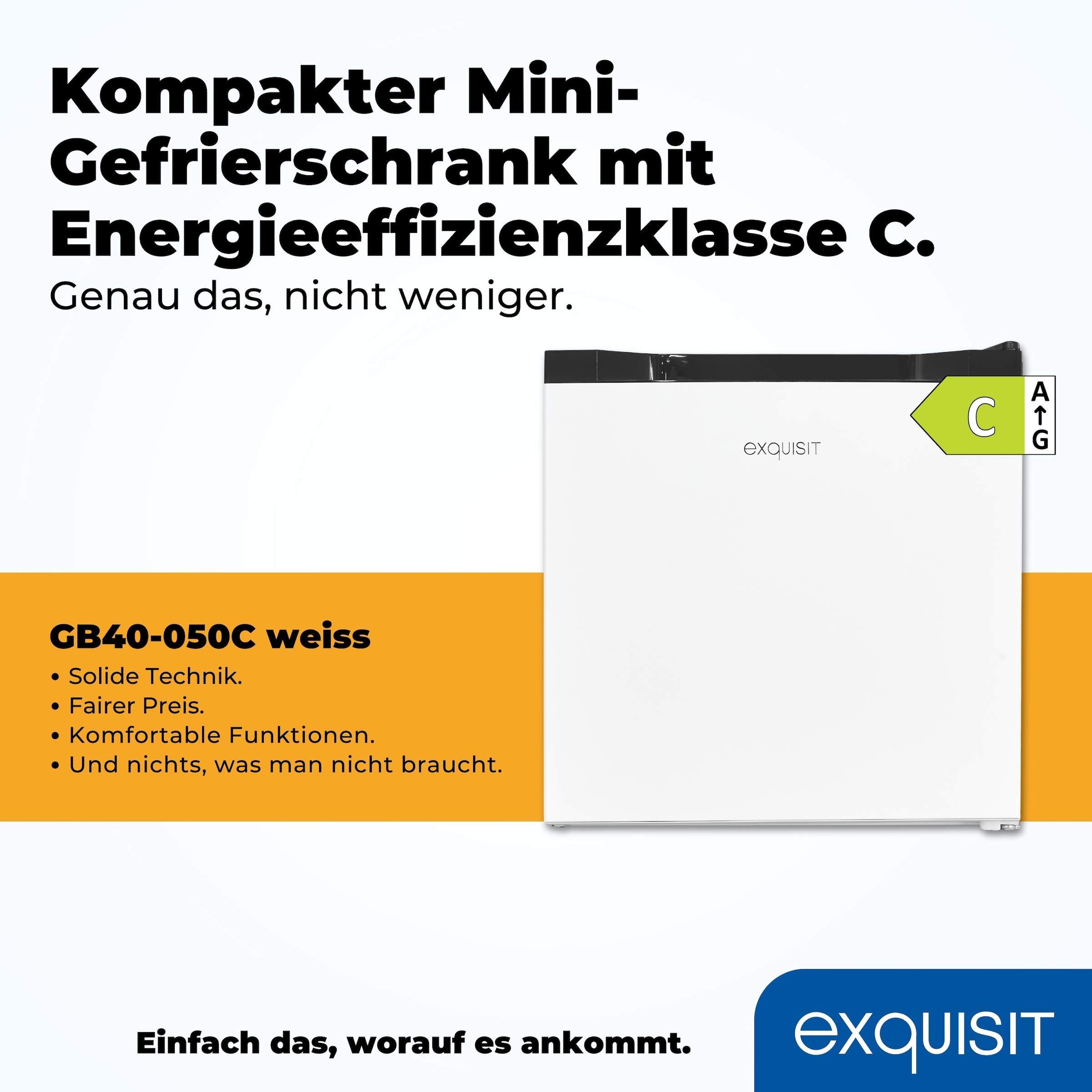 exquisit Gefrierschrank »GB40-050C weiss«, 49,5 cm hoch, 47,5 cm breit, Mini Gefrierschrank