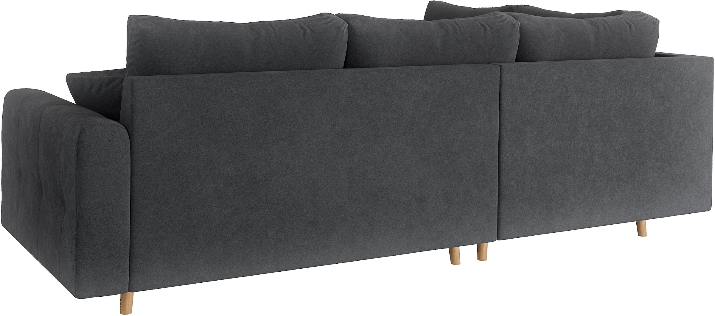 Home affaire Ecksofa »CHARRE L-Form mit Ottomane, Maße B/T/H: 231/161/81 cm«, feine Steppung, lose Rücken- und Zierkissen, auch in Cord und Bouclé