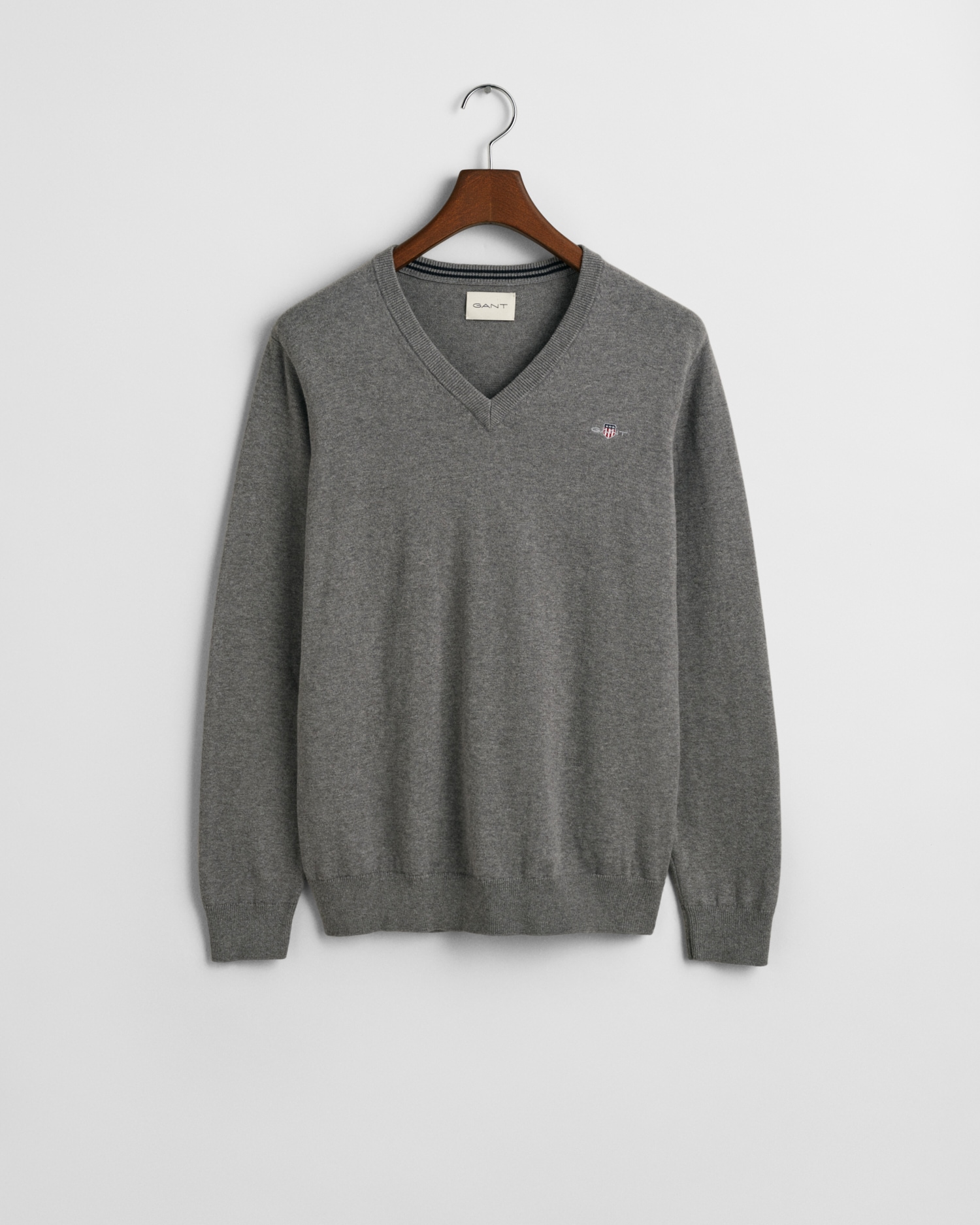 Gant V-Ausschnitt-Pullover »Classic Cotton V-Neck«, Premium Strickjersey aus weicher 100% Baumwolle, Übergangspullover