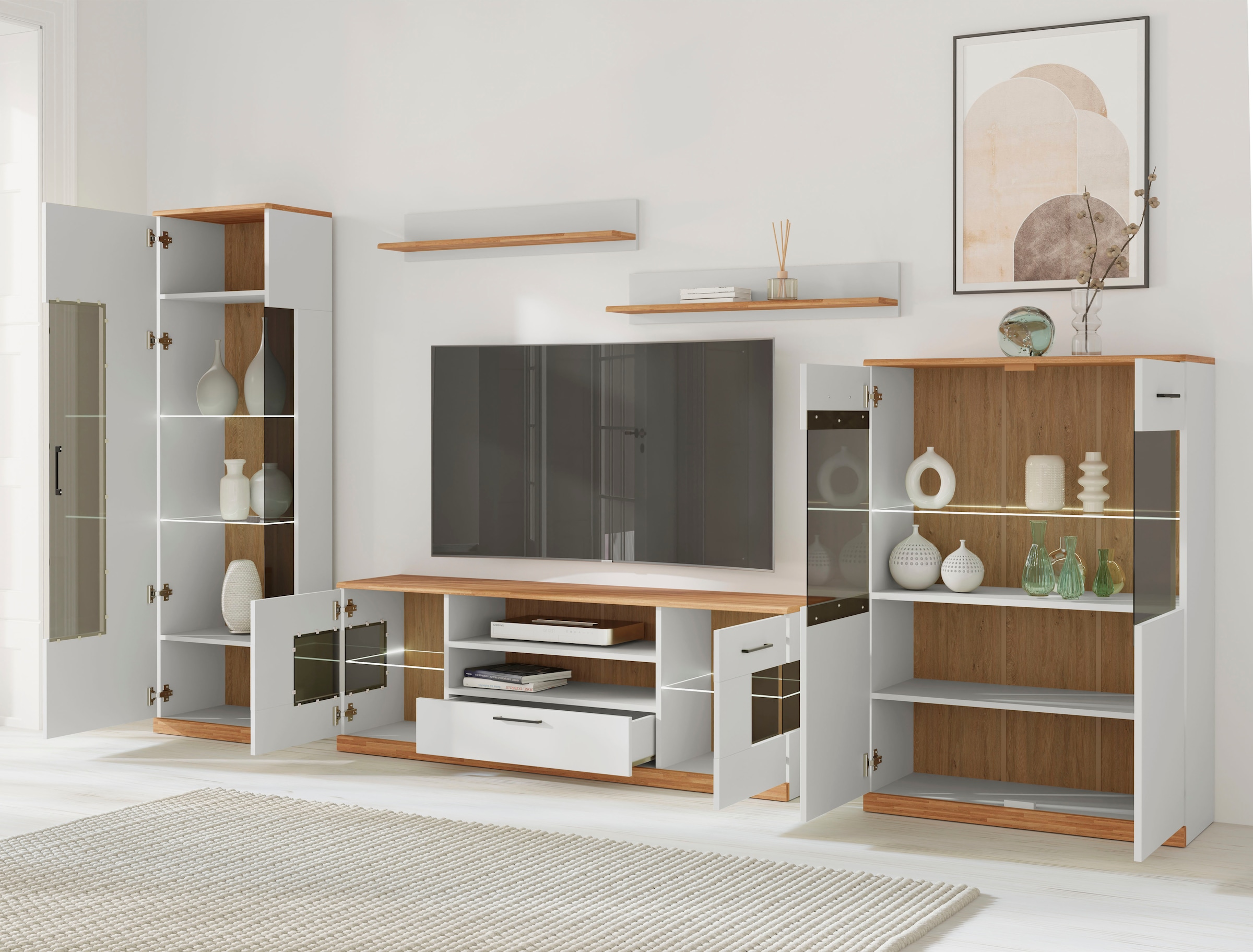 Home affaire Wohnwand »Ribe Wohnwand Set-5 St.« 5 Stk. tlg.