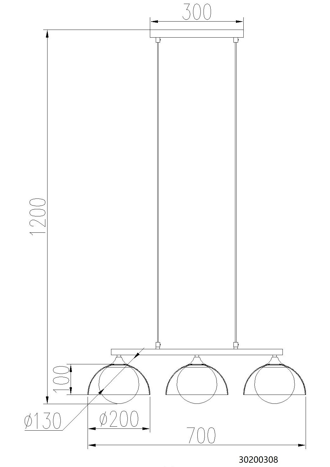NOWA Pendelleuchte »EVA«, 3 flammig, Leuchtmittel G9 | ohne Leuchtmittel, Glas, Glaskugel opal, Hängeleuchte, Wohnzimmer, Esstisch