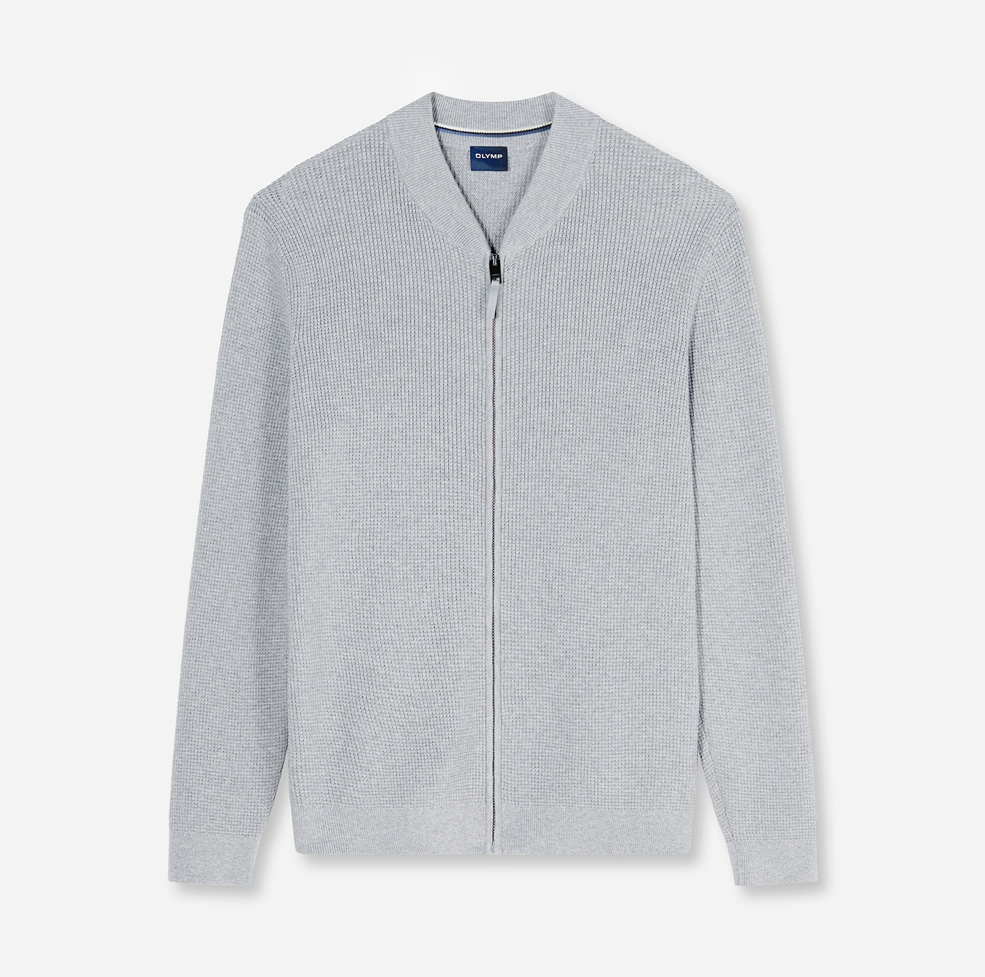 OLYMP Cardigan »Casual« Baumwollmix, Rippkragen, Regular Fit