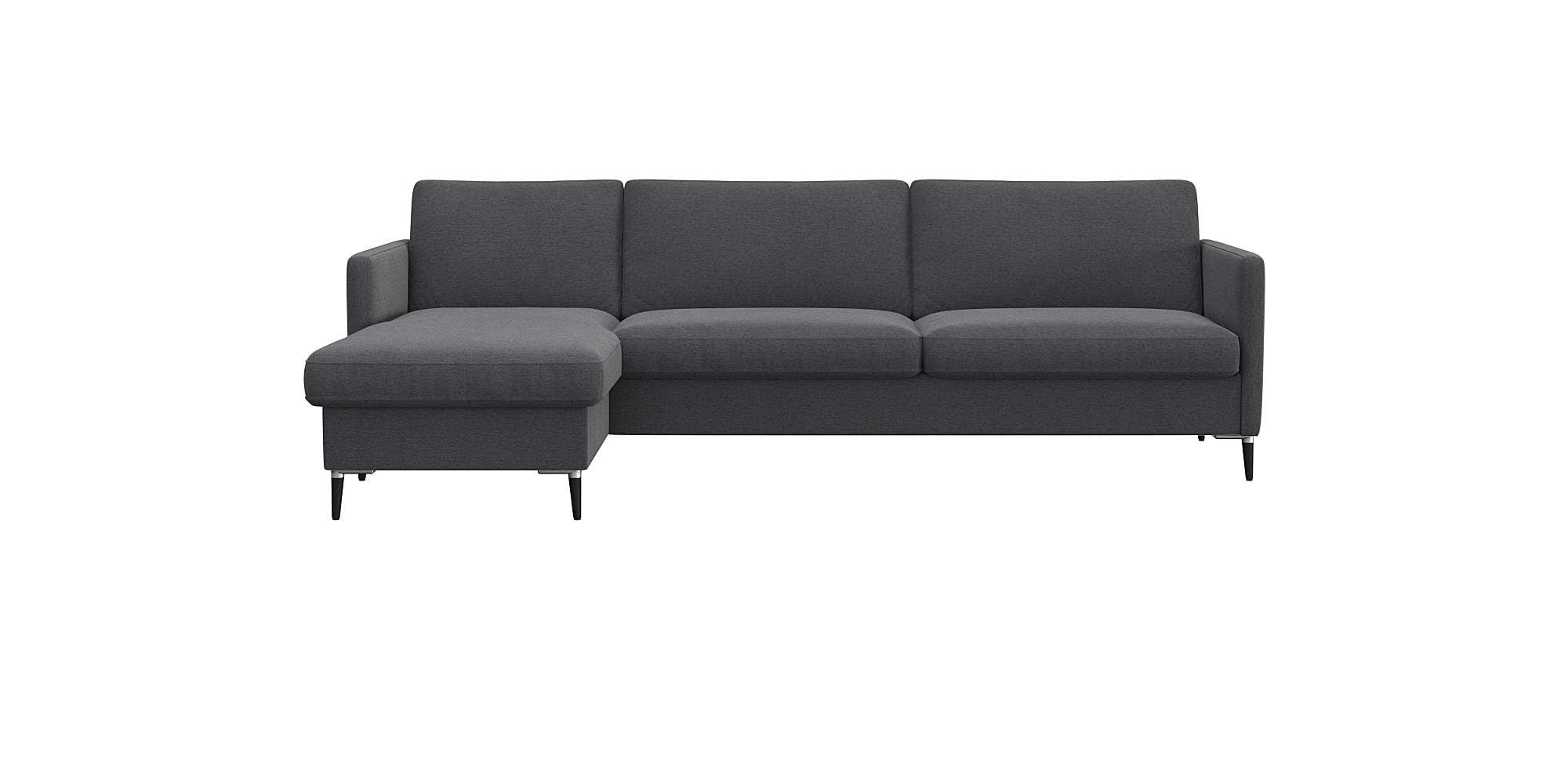 FLEXLUX Ecksofa »Fiore, L-Form«, schmale Armlehnen, Kaltschaum, Füße Alu+sc günstig online kaufen
