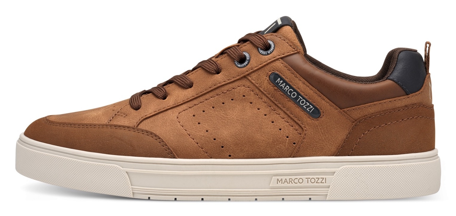 MARCO TOZZI Plateausneaker  , Freizeitsch, Halbschuh, Schnürschuh mit Perforierung und Ziernähten