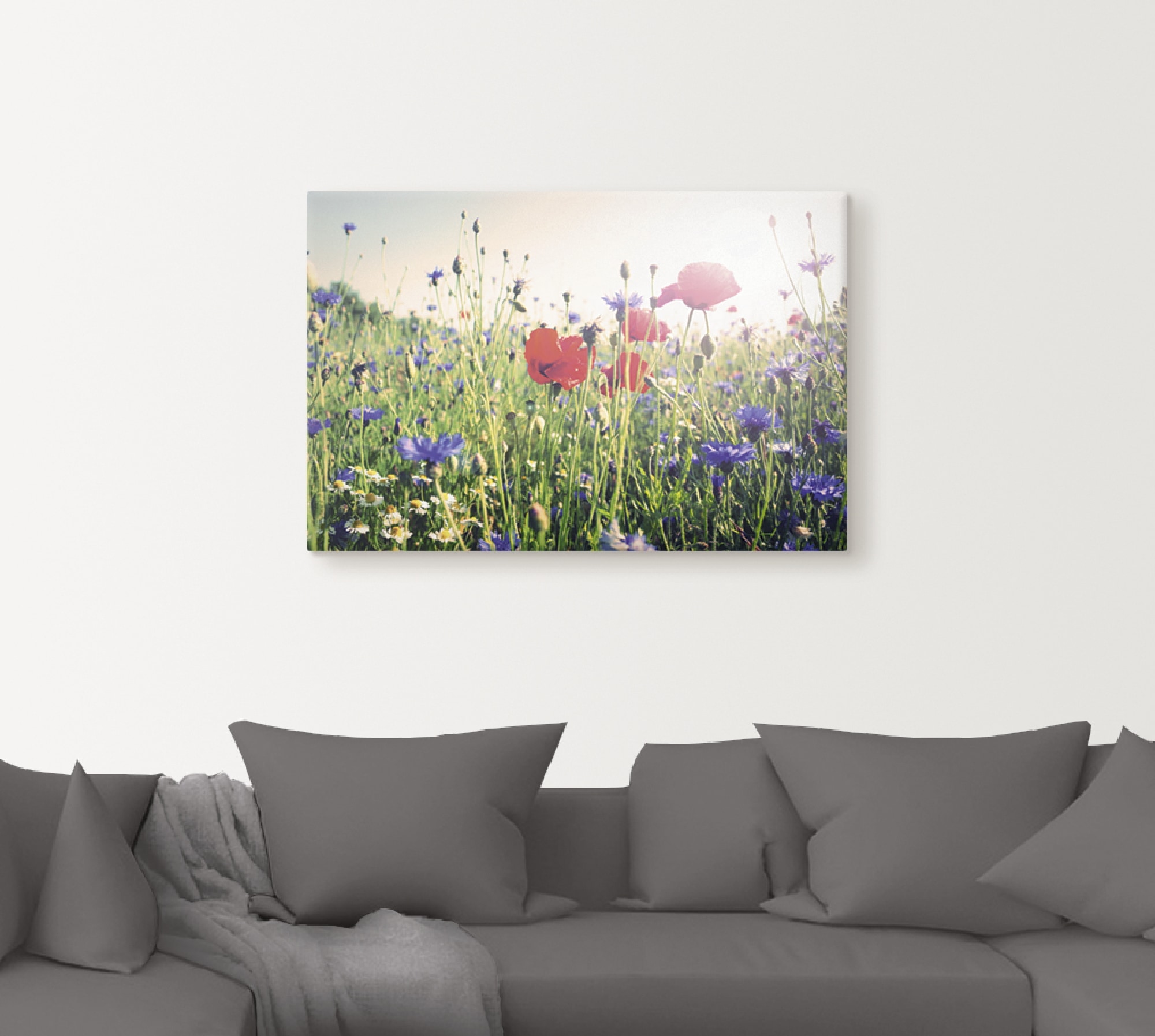 Artland Wandbild »Mohnblume im Feld«, Blumen, (1 St.), als Leinwandbild, Po günstig online kaufen