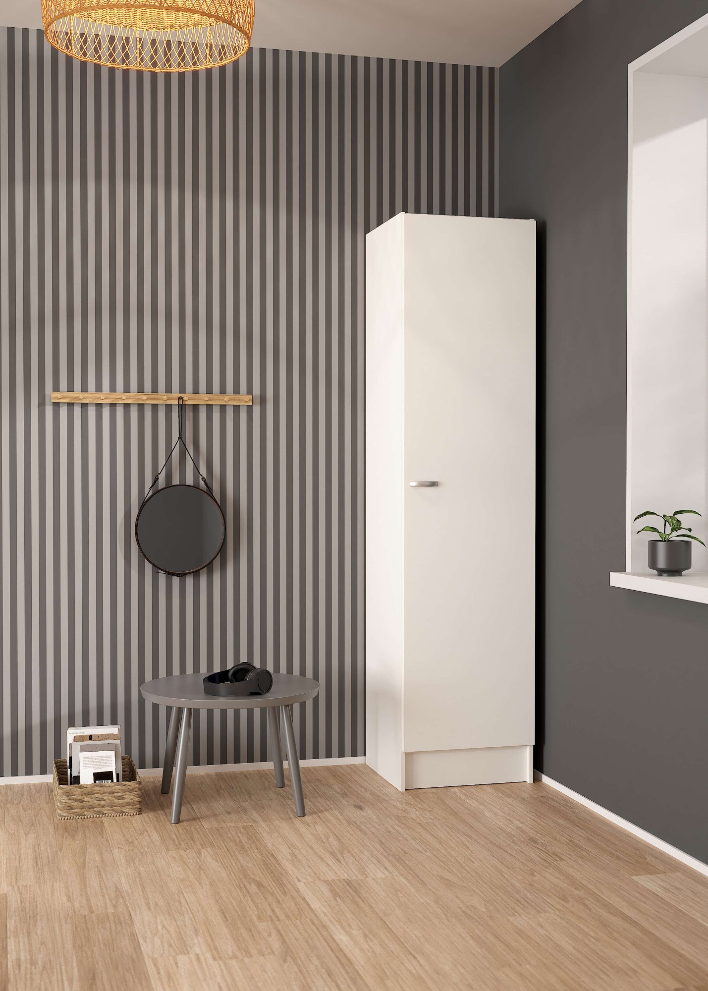 INOSIGN Drehtürenschrank »Focus, Kleiderschrank, Stauraum«, 1 Tür, 4 Einlegeböden, schmal, vielseitig einsetzbar, Breite 49 cm
