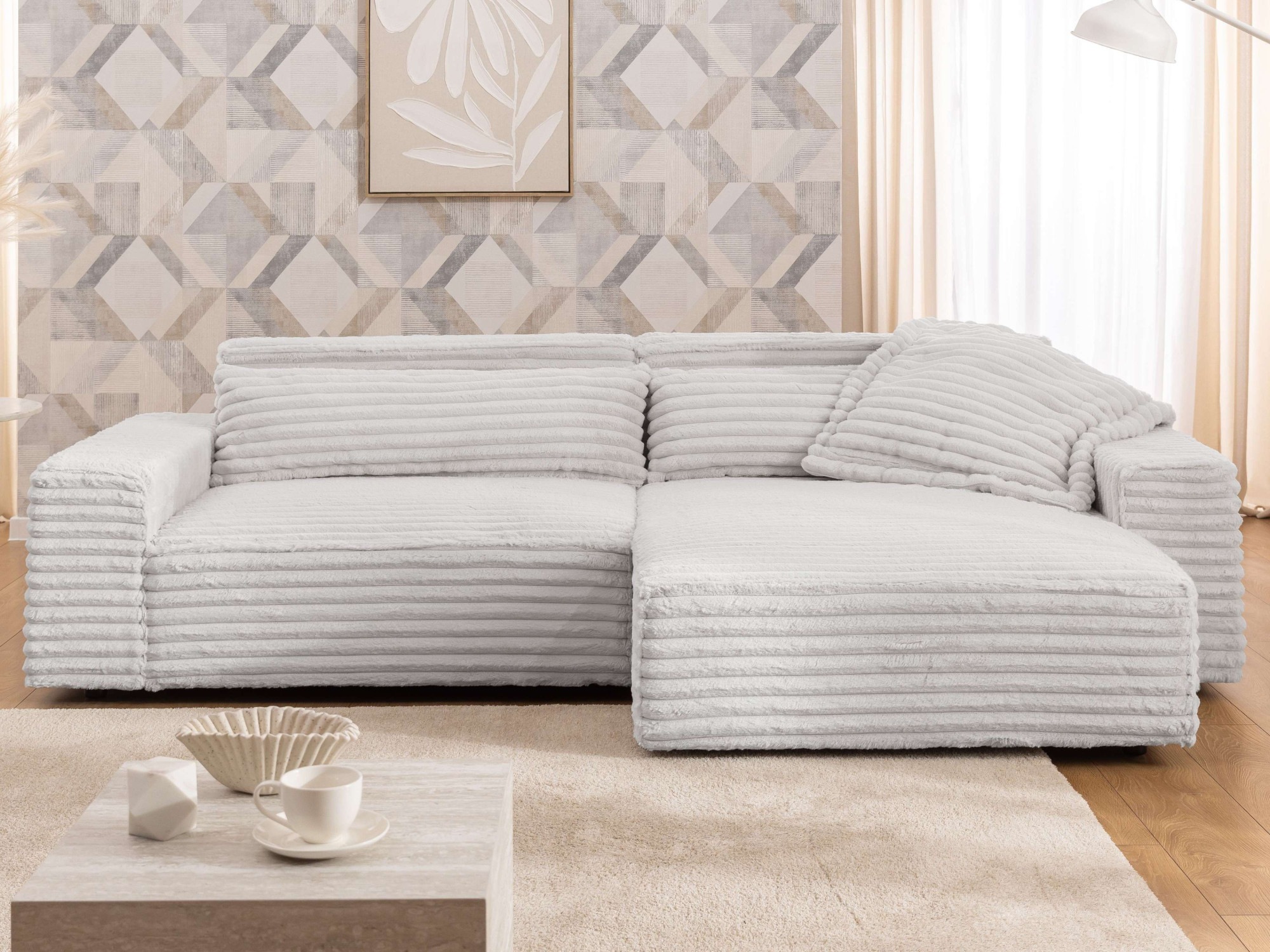 OTTO home Ecksofa »KINLEE Design-Sofa mit Recamiere rechts/links, Maße B/T/ günstig online kaufen