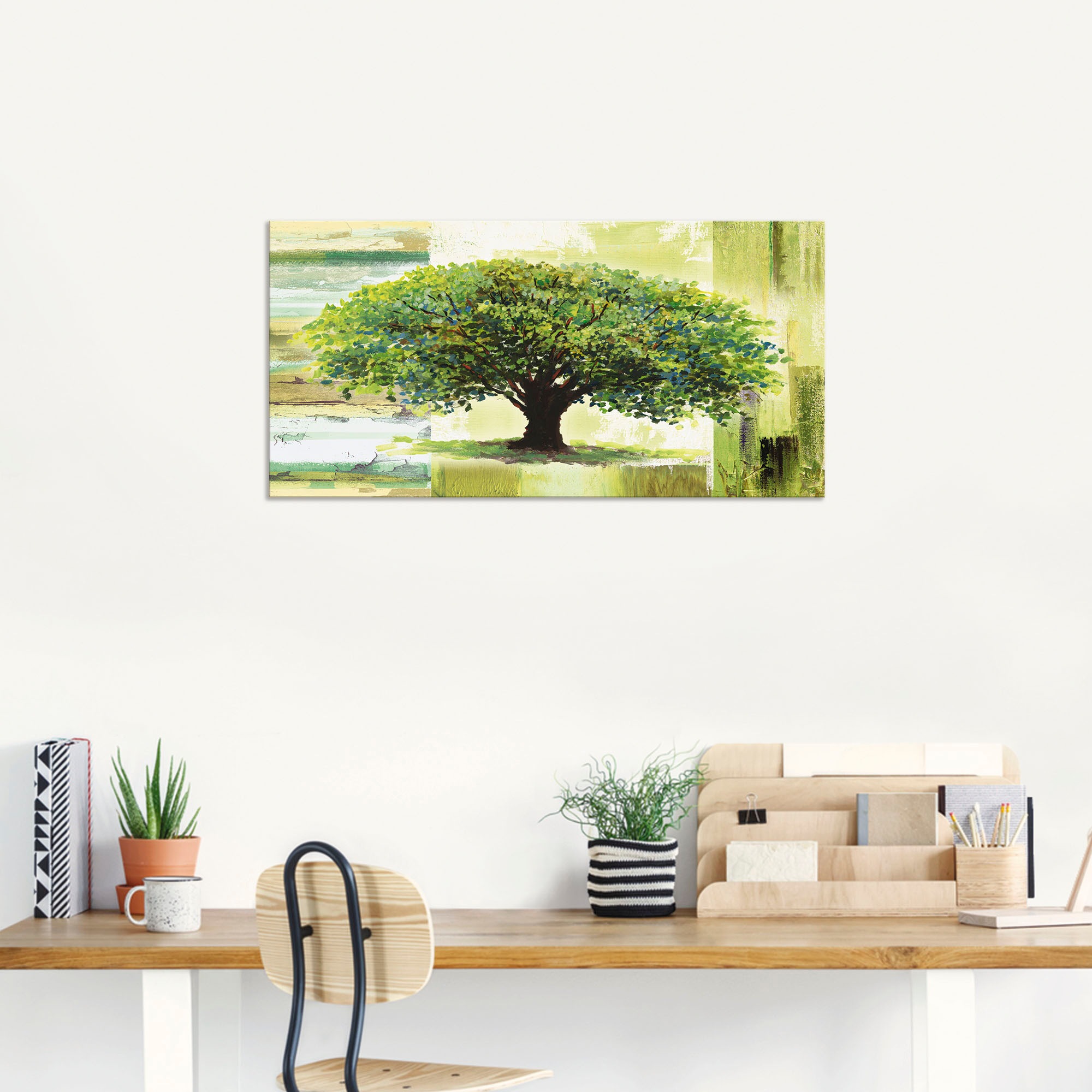 Artland Wandbild »Frühlingsbaum auf abstraktem Hintergrund«, Bäume, (1 St.), als Alubild, Outdoorbild, Leinwandbild, Poster in verschied. Größen