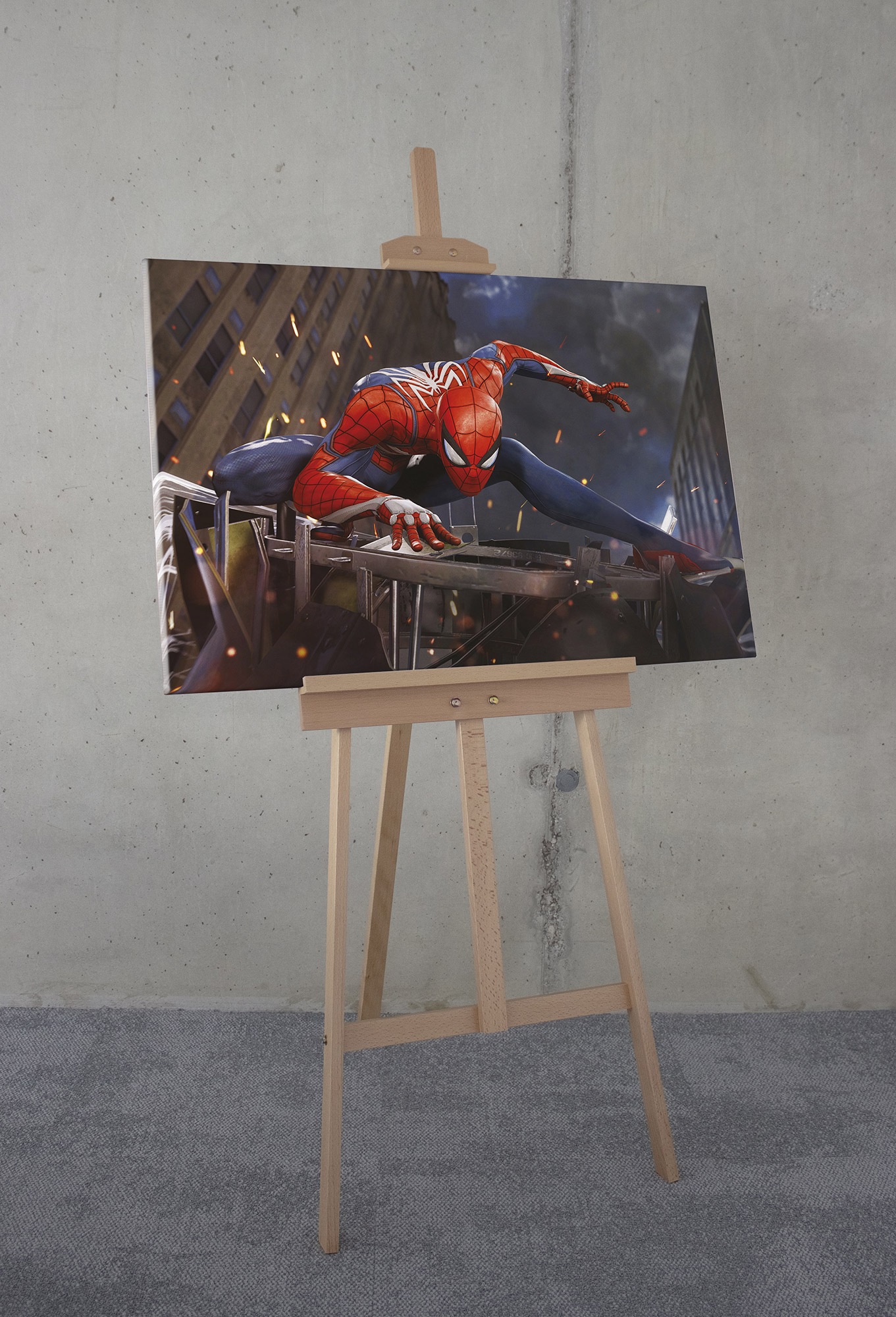 Komar Leinwandbild »Marvel Spider-Man Landing«, Disney, (1 St.), 90 x 60 cm (Breite x Höhe) - Kinderzimmer, Dekoration