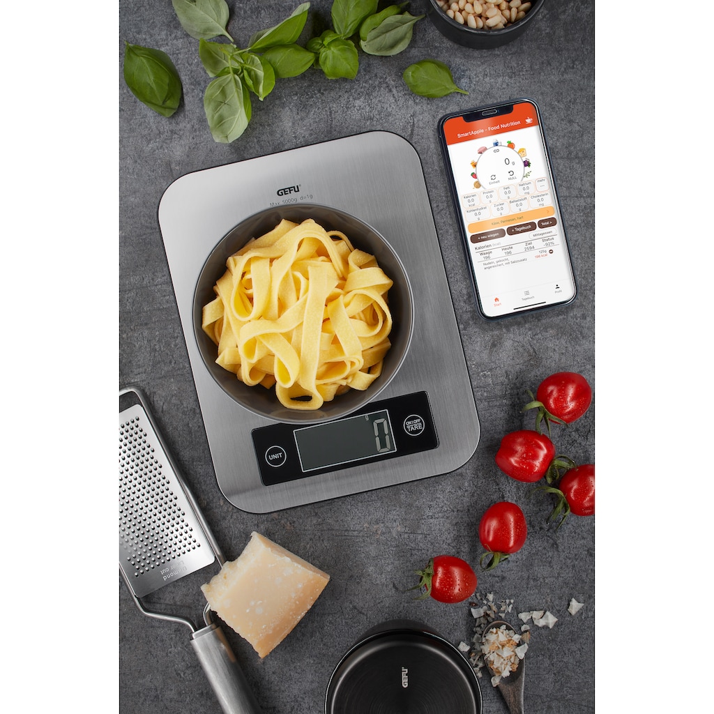 GEFU Küchenwaage »SCORE«, Bluetooth Funktion mit Datenübertragung in Echtzeit auf das Handy