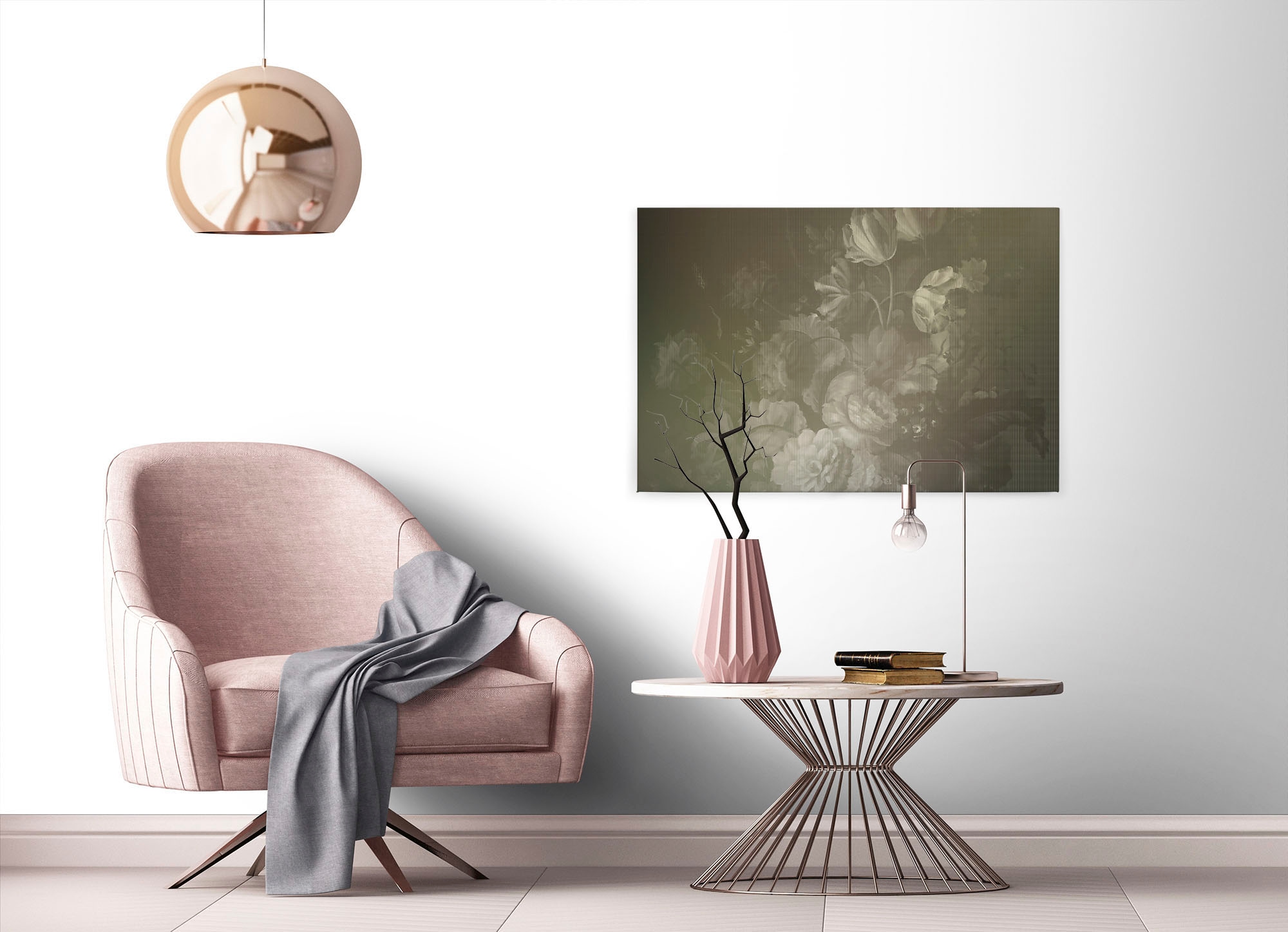 A.S. Création Leinwandbild »dutch pastel 4«, Kunst-Blumen-Kinder, (1 St.), Keilrahmen Bild Floral Rosen Leinwand-Bild Wohnzimmer modern Wandbild