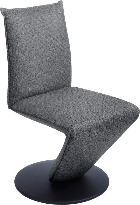 K+W Drehstuhl „Drive“, Flachgewebe 775, Stuhl mit federnder Sitzschale, Drehteller in Metall schwarz Struktur, niagara blue 54 + Drehteller in Metall schwarz Struktur B/H/T: 52 cm x 94 cm x 63 cm