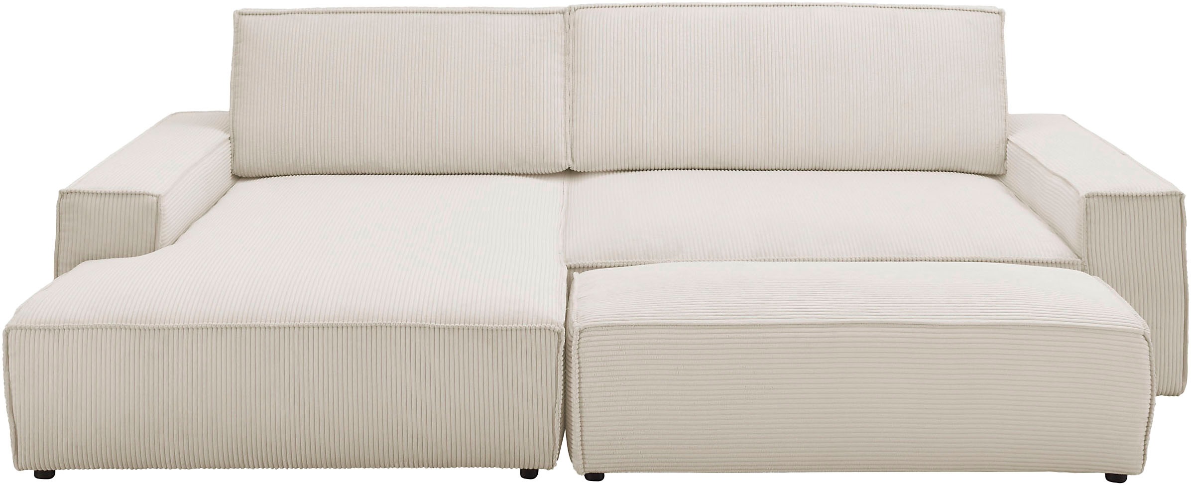 Home affaire Polsterecke »NEU: SHERWOOD XXL tief, L-Form mit Schlaffunktion, Big-Sofa mit Hocker«, (Set, 2 St.), stellbar zum Schlafsofa (Krokodilverbinder), Cord, Leinenoptik