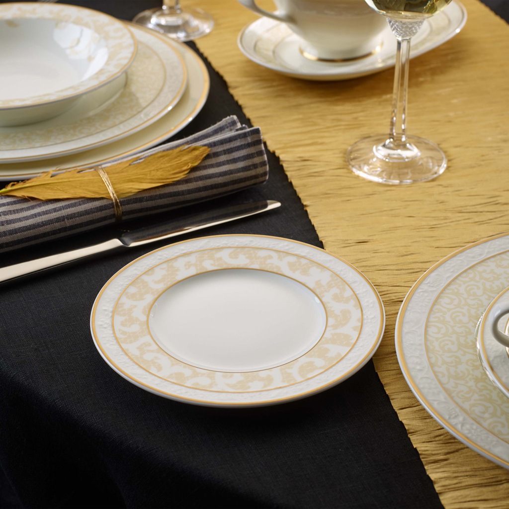 Villeroy & Boch Brotteller »Brotteller Ivoire ø 18 cm 6er Set weiß-gold« günstig online kaufen