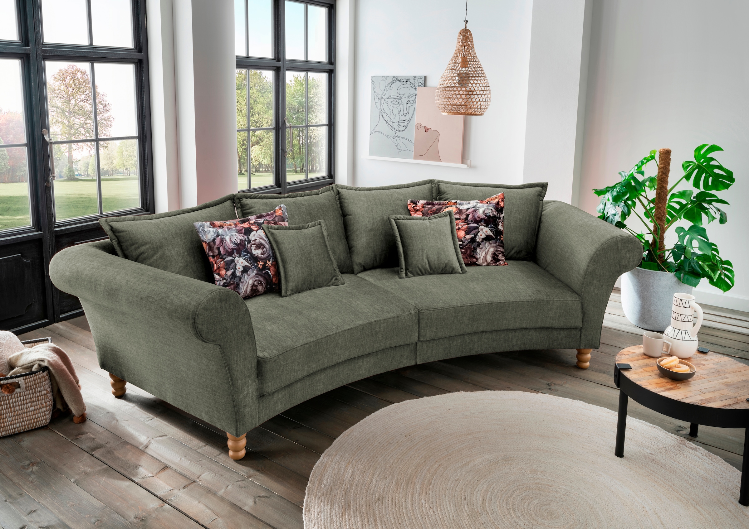 Home affaire Big-Sofa »Tassilo geschwungene Formensprache, bequem, Mega Sof günstig online kaufen