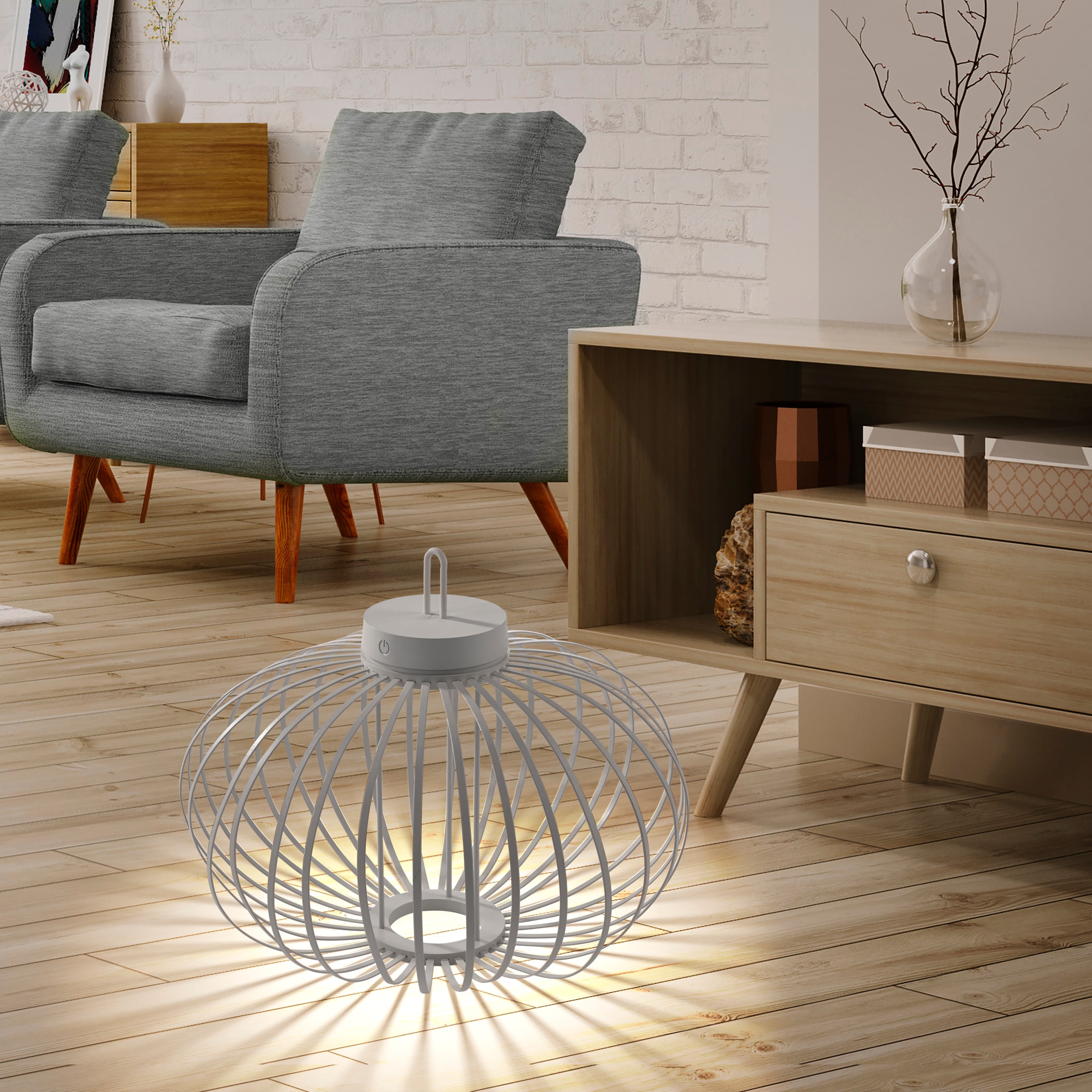 JUST LIGHT Pendelleuchte »AKUBA«, 1 flammig, Leuchtmittel LED-Modul | LED fest integriert, Akkuleuchte