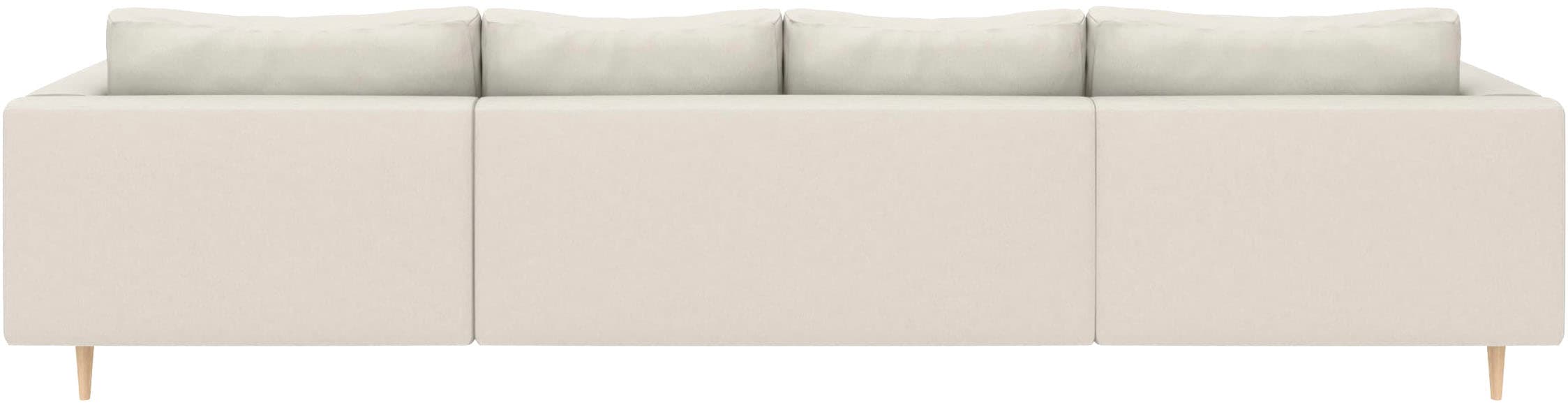 TRENDMANUFAKTUR Wohnlandschaft »Amazing, wahlw. mit Schlaffunktion & Bettkasten, Fuß Buche lackiert« Sofa in U-Form, in Cord oder Struktur, Breite 305 cm