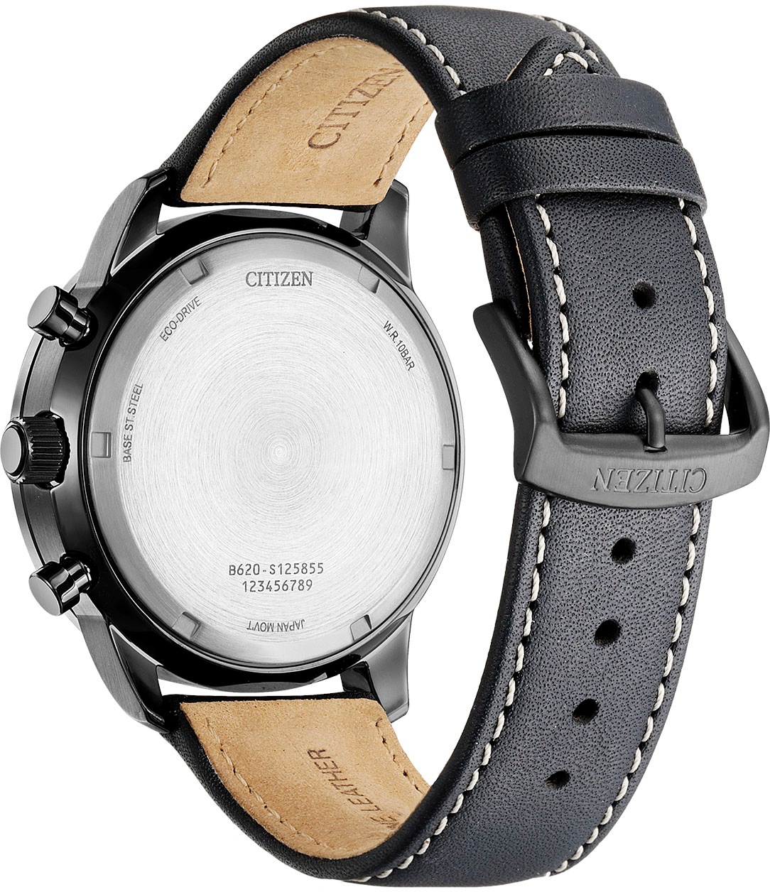 Citizen Chronograph, Armbanduhr, Herrenuhr, Solar, Stoppfunktion, Lederarmband