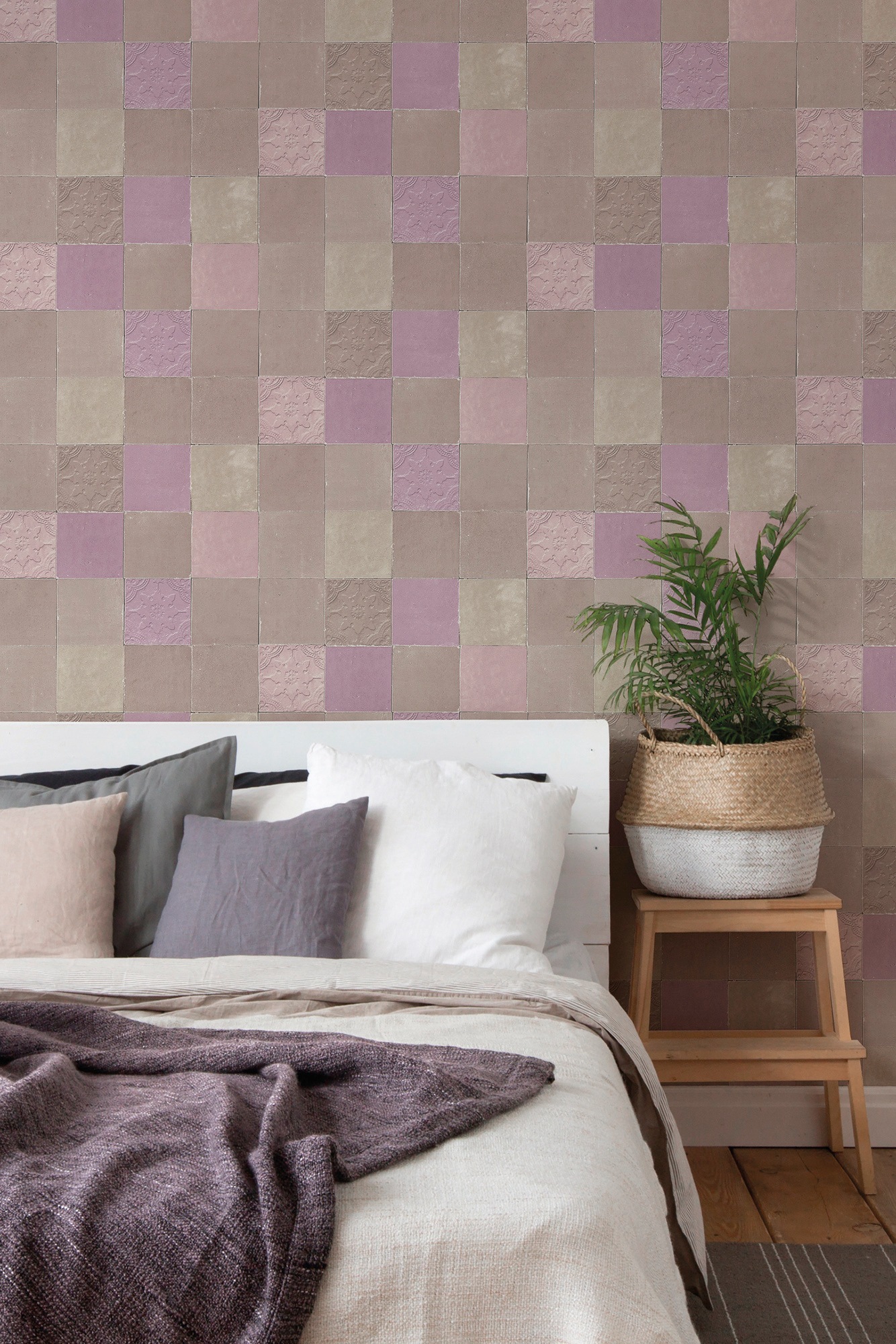 living walls Vliestapete »New Walls Finca Home in Fliesen Optik«, gemustert-Motiv-abstrakt, Tapete Fliesen Tapeten Wohnzimmer Schlafzimmer Küche modern Design