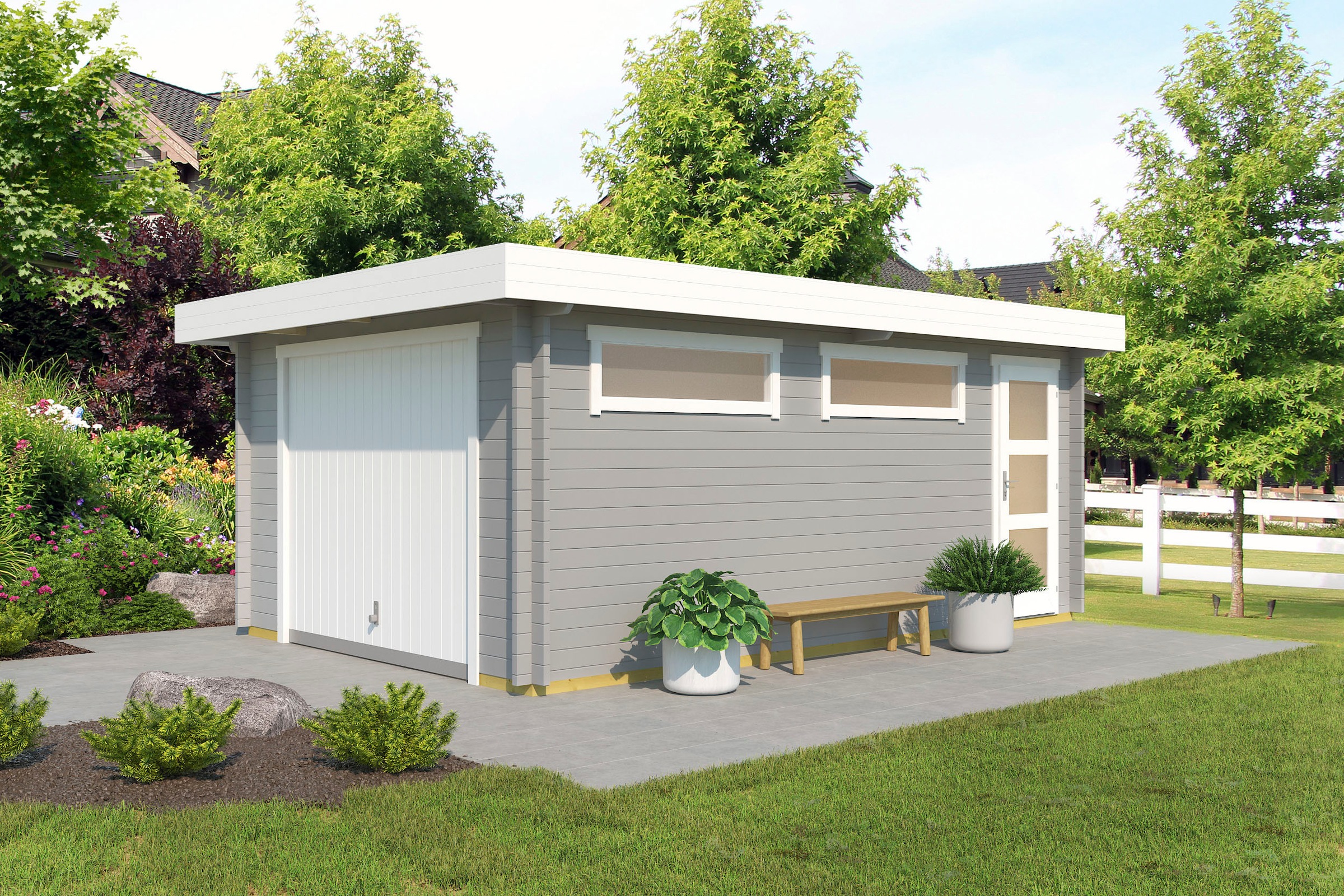 LASITA MAJA Garage »Canberra«, (Set, Mit zusätzliche Eingang), Garage + Sch günstig online kaufen