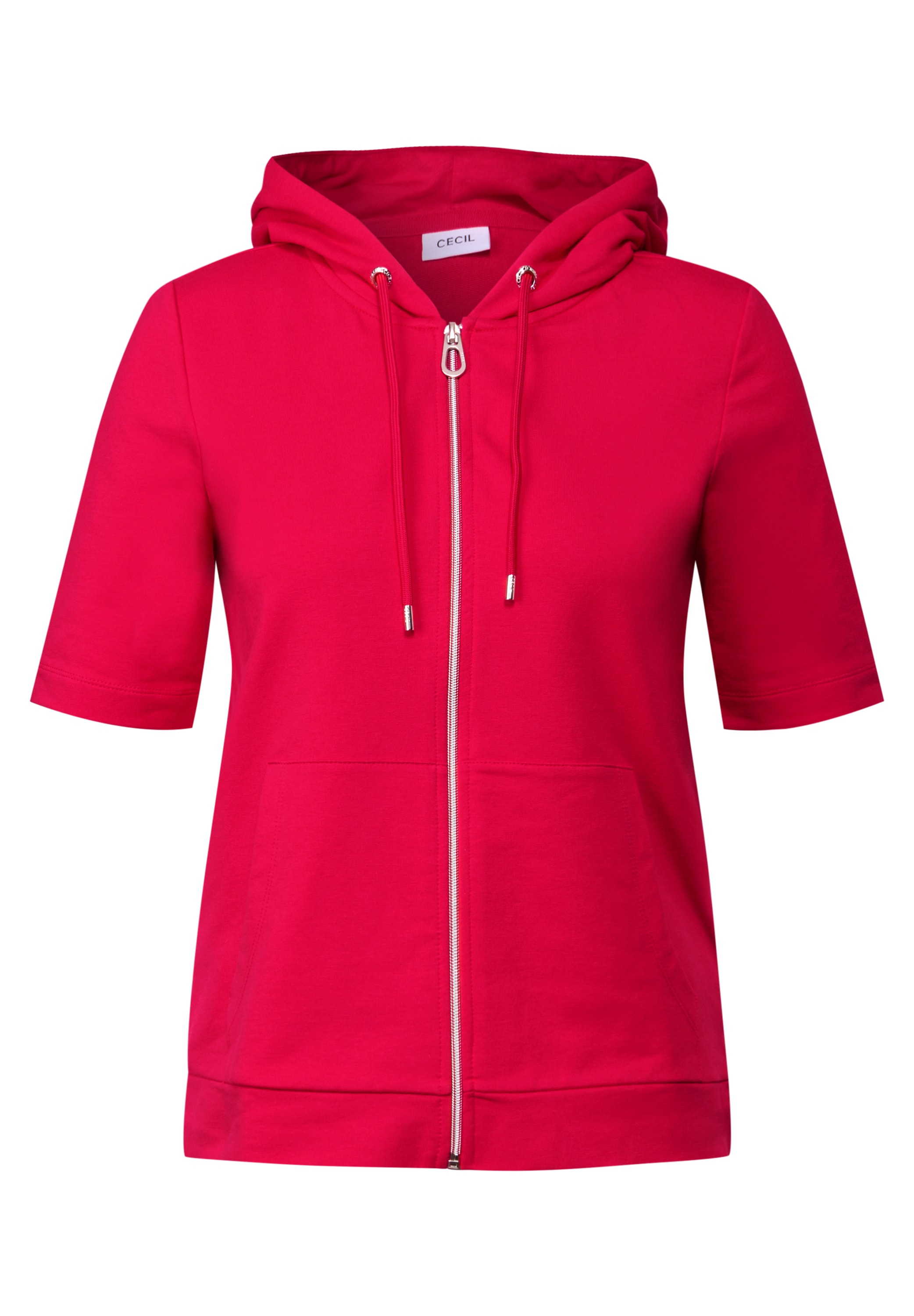 Cecil Kapuzensweatjacke, kurzarm, mit Kordelzug