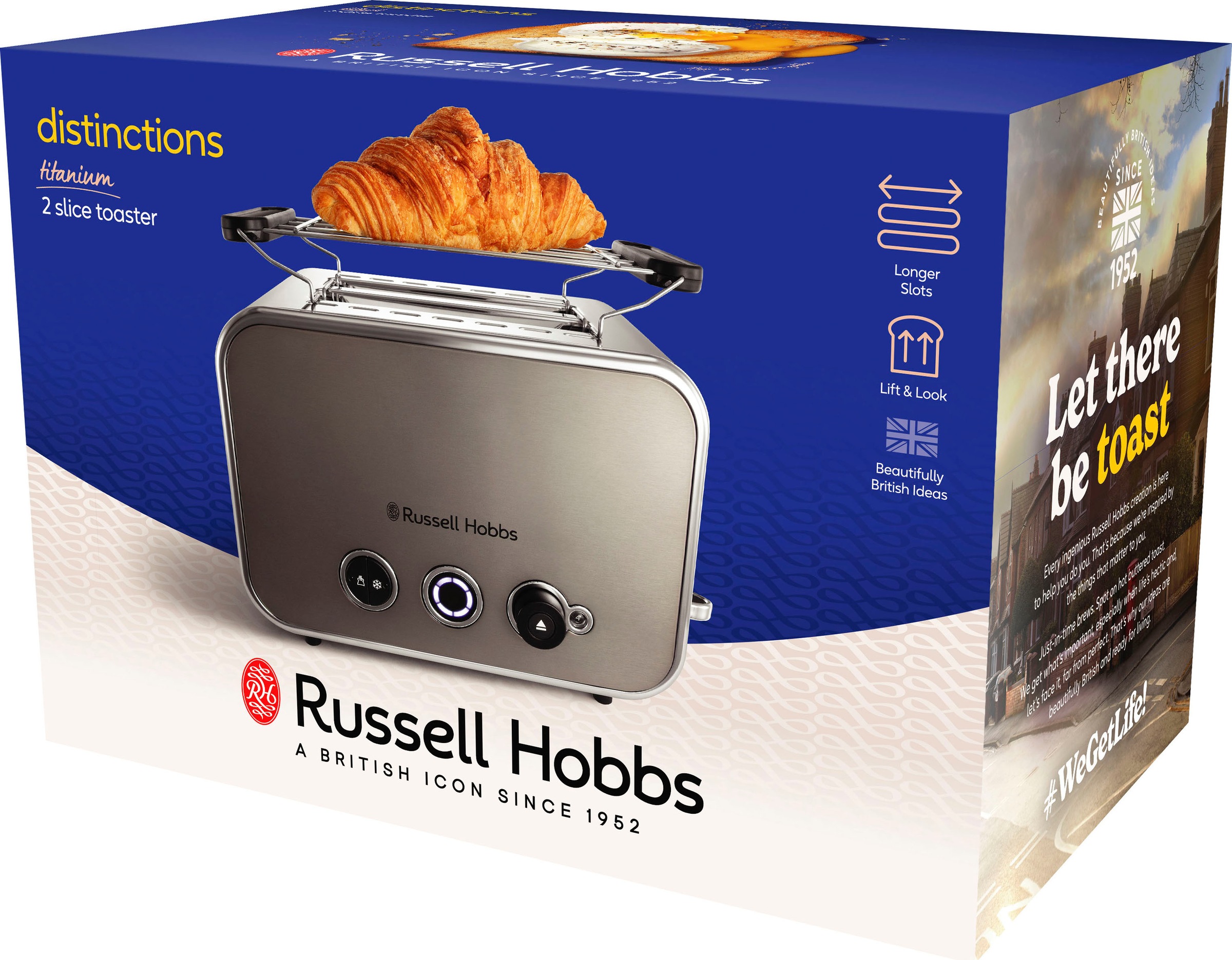 RUSSELL HOBBS Toaster »Distinctions Titanium 26432-56«, 2 kurze Schlitze, für 2 Scheiben, 1600 W