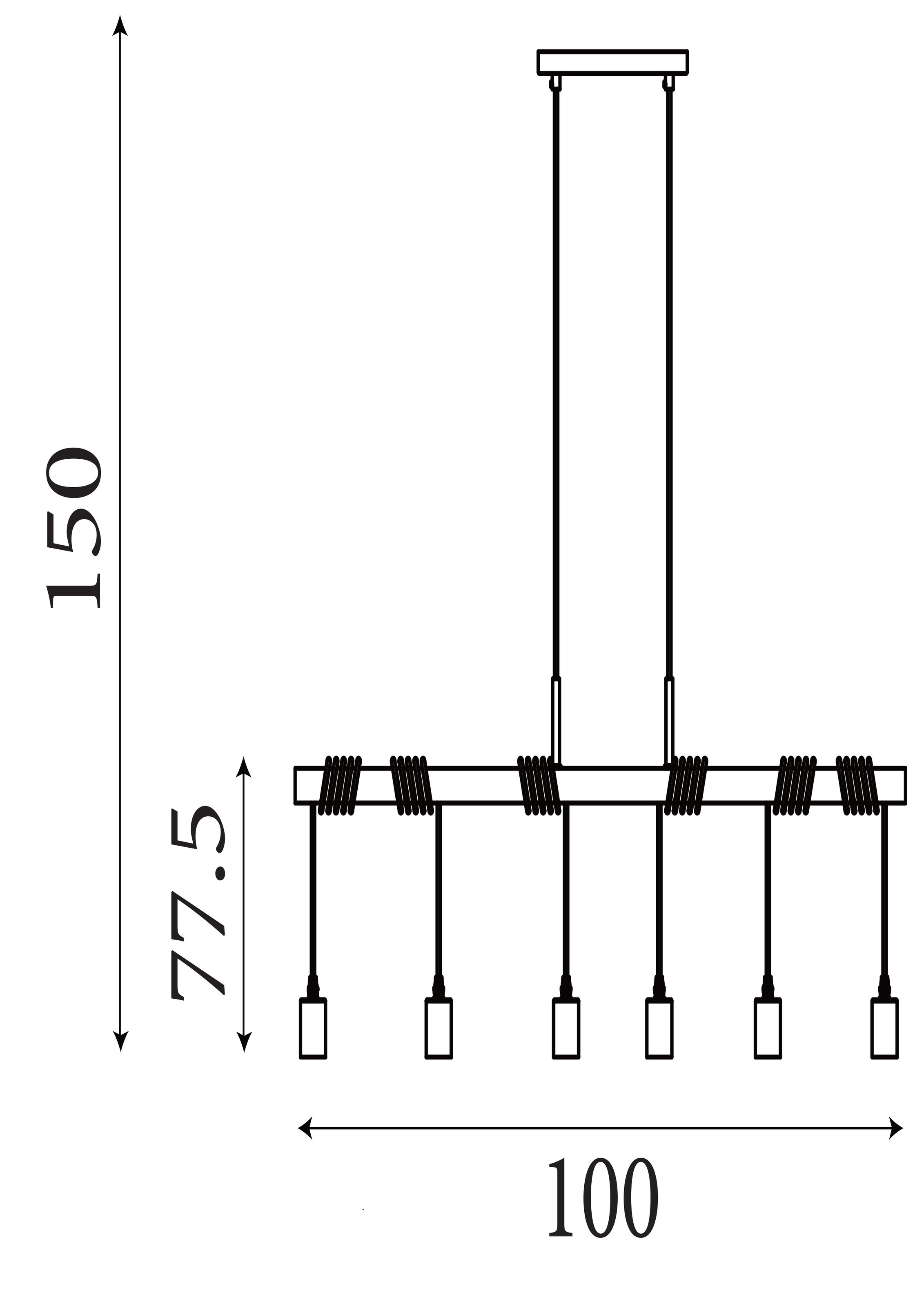Searchlight Pendelleuchte »Woody 6Lt Pendelleuchte - Naturholz & Schwarzes Metall« E27 1 Stk.