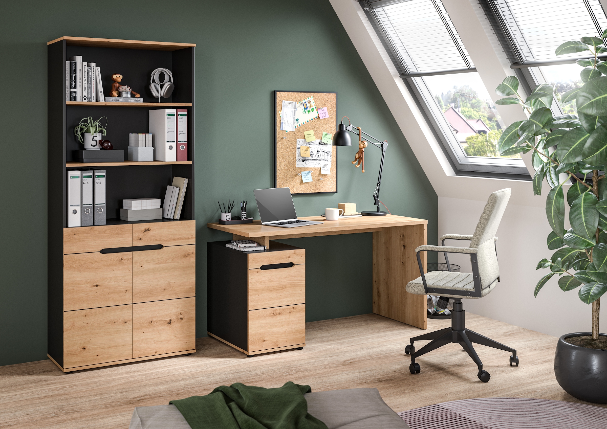 Home affaire Aktenschrank »REHAT, TOPSELLER!, Höhe 190cm, 5 Fächer, 3 feste & 1 variabler Boden« bietet viel Stauraum für ca. 35 Aktenordner,  Regal, Schrank, Büroschrank, Homeoffice, Office, Büro