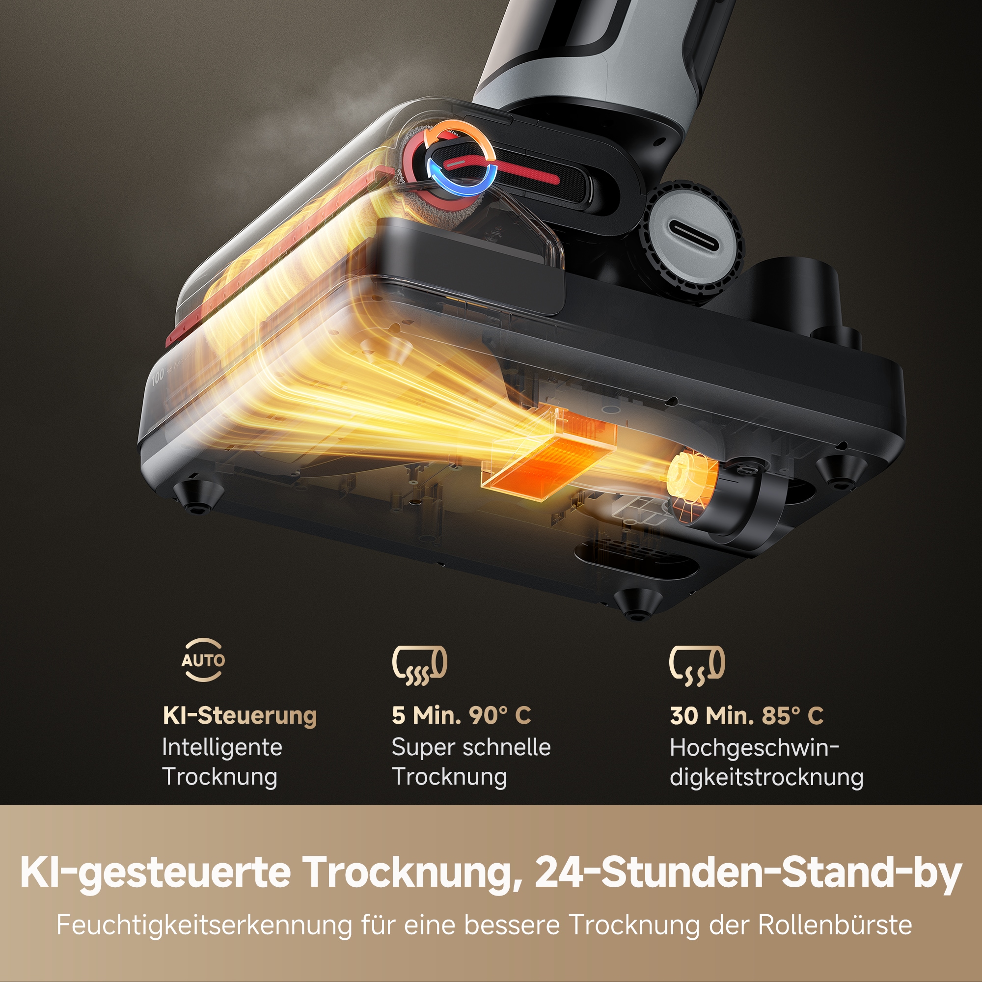 Dreame Nass-Trocken-Sauger »H15 Pro Heat«, 22.000Pa Saugkraft, KI-gesteuerter Hebearm, selbstreinigende Bürste