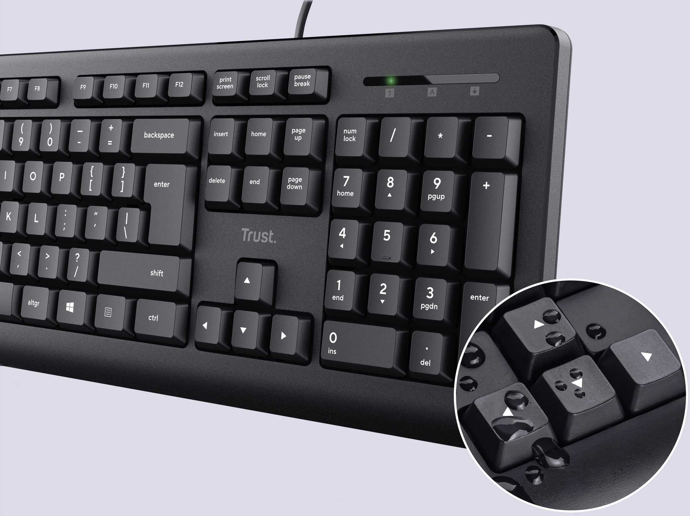 Trust PC-Tastatur »TKM-250« (USB-Anschluss | Windows-Sperrtaste | Ziffernblock)