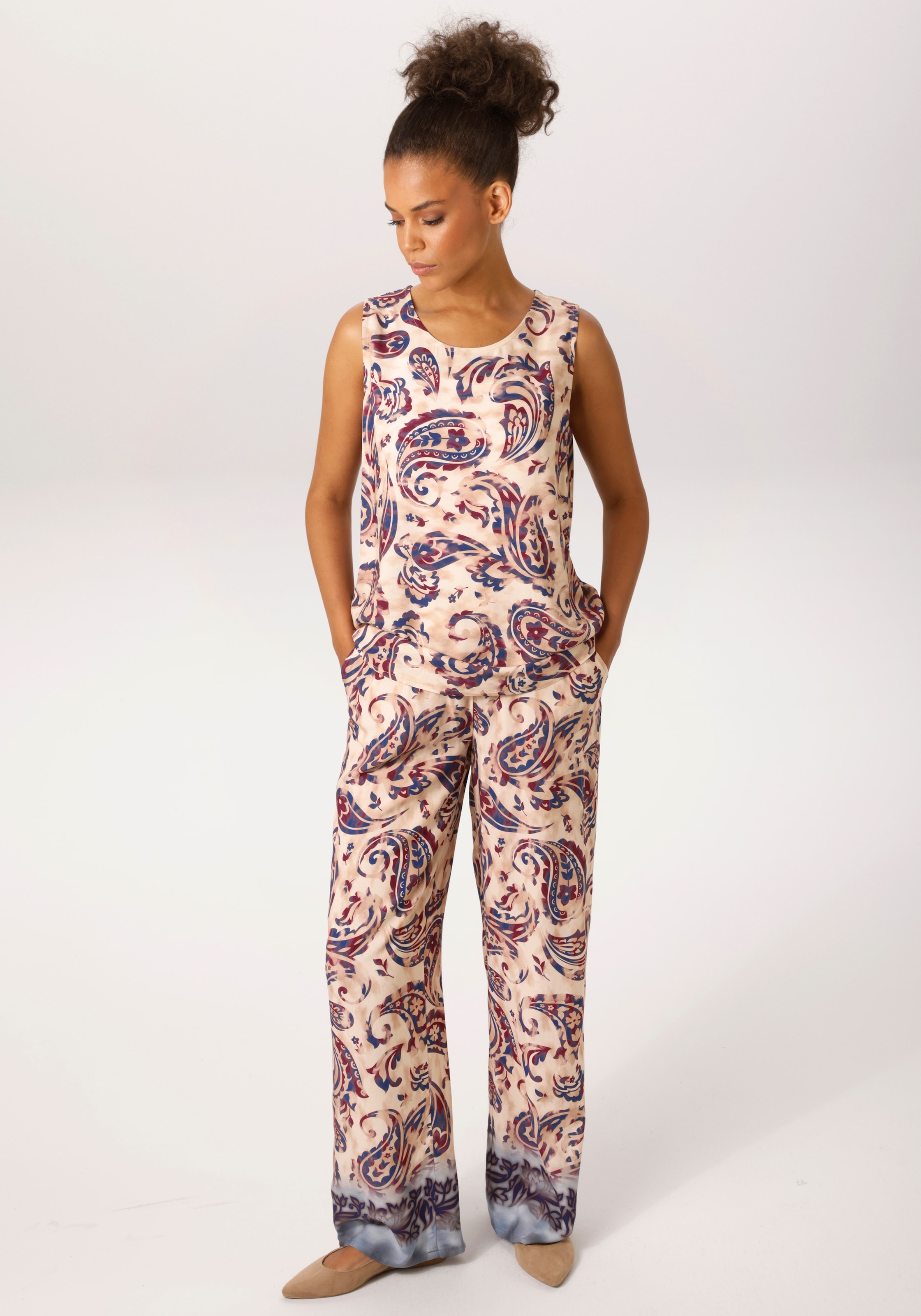 Aniston CASUAL Blusentop mit trendigem Paisley-Muster - jedes Teil ein Unikat - NEUE KOLLEKTION