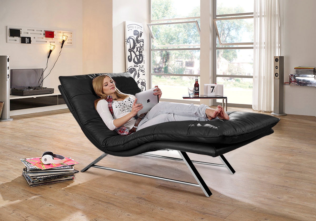 W.SCHILLIG Relaxliege »daily dreams«, in Waffelkissen-Optik, wahlweise mit Motor, Kufengestell, in 2 Breiten