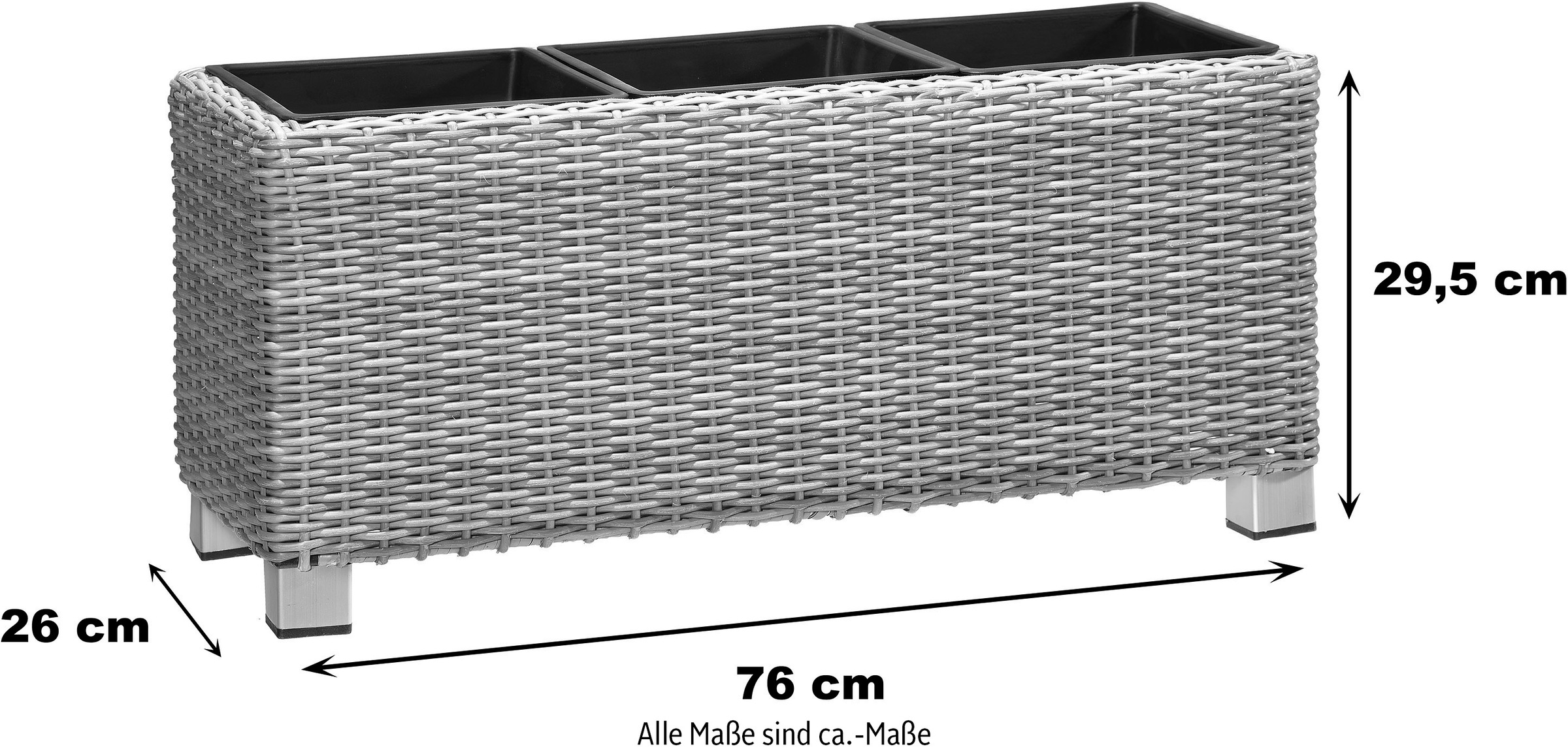 Gartenfreude Pflanzkübel, 78 X 27 X 34 Cm, Für Innen Und Außen ...