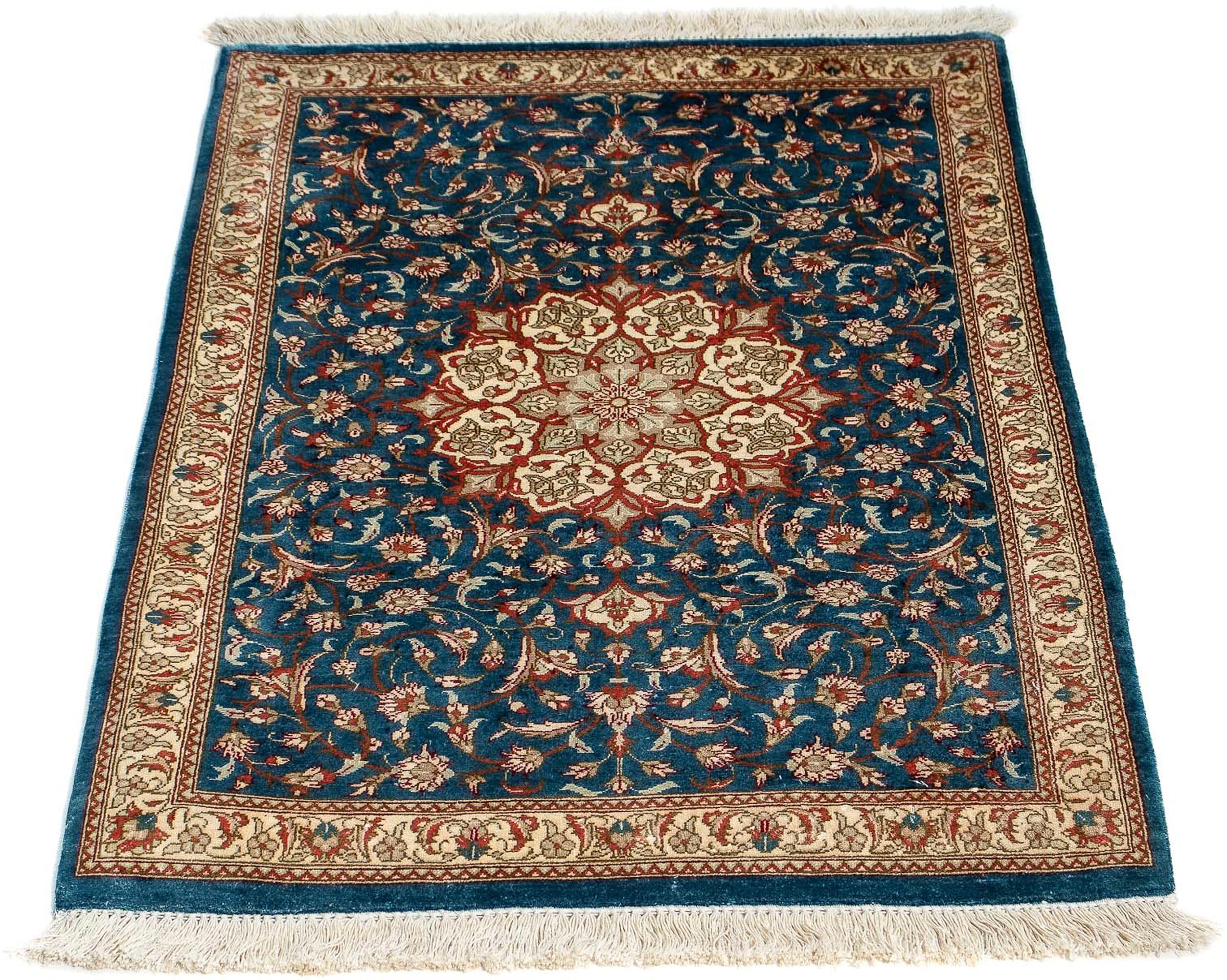 morgenland Orientteppich »Perser - Ghom - 94 x 58 cm - blau«, rechteckig, W günstig online kaufen