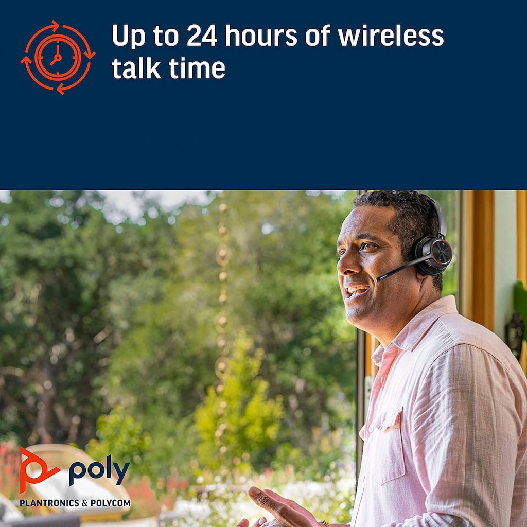 Poly Wireless-Headset »Voyager 4320 UC«, A2DP Bluetooth-AVRCP Bluetooth-HFP-HSP, Freisprechfunktion