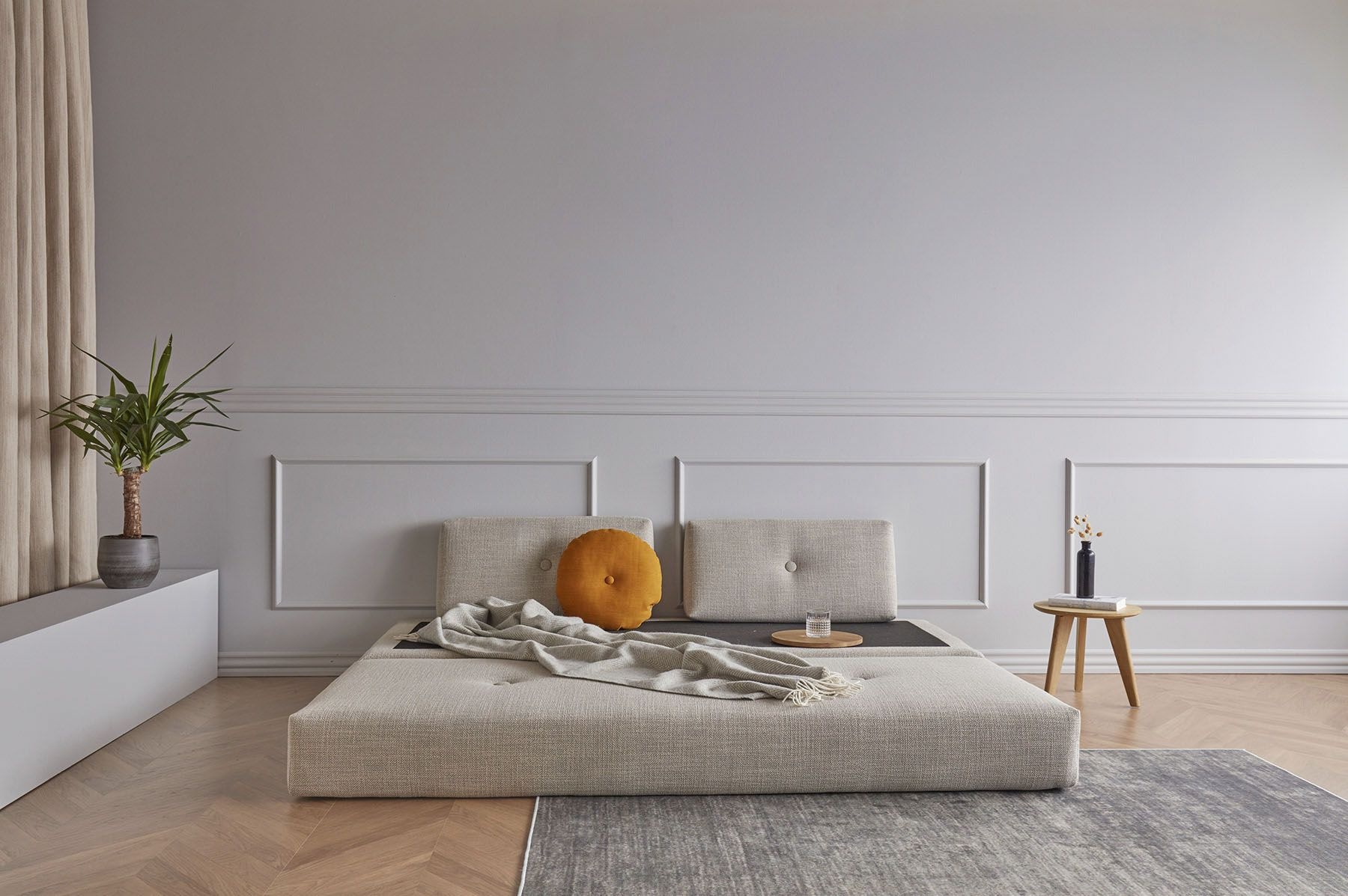 INNOVATION LIVING ™ Stapelliege »Sigmund 579 Indu-Beine«, Daybed mit zwei Federkernmatratzen, Fußteil Eiche natur