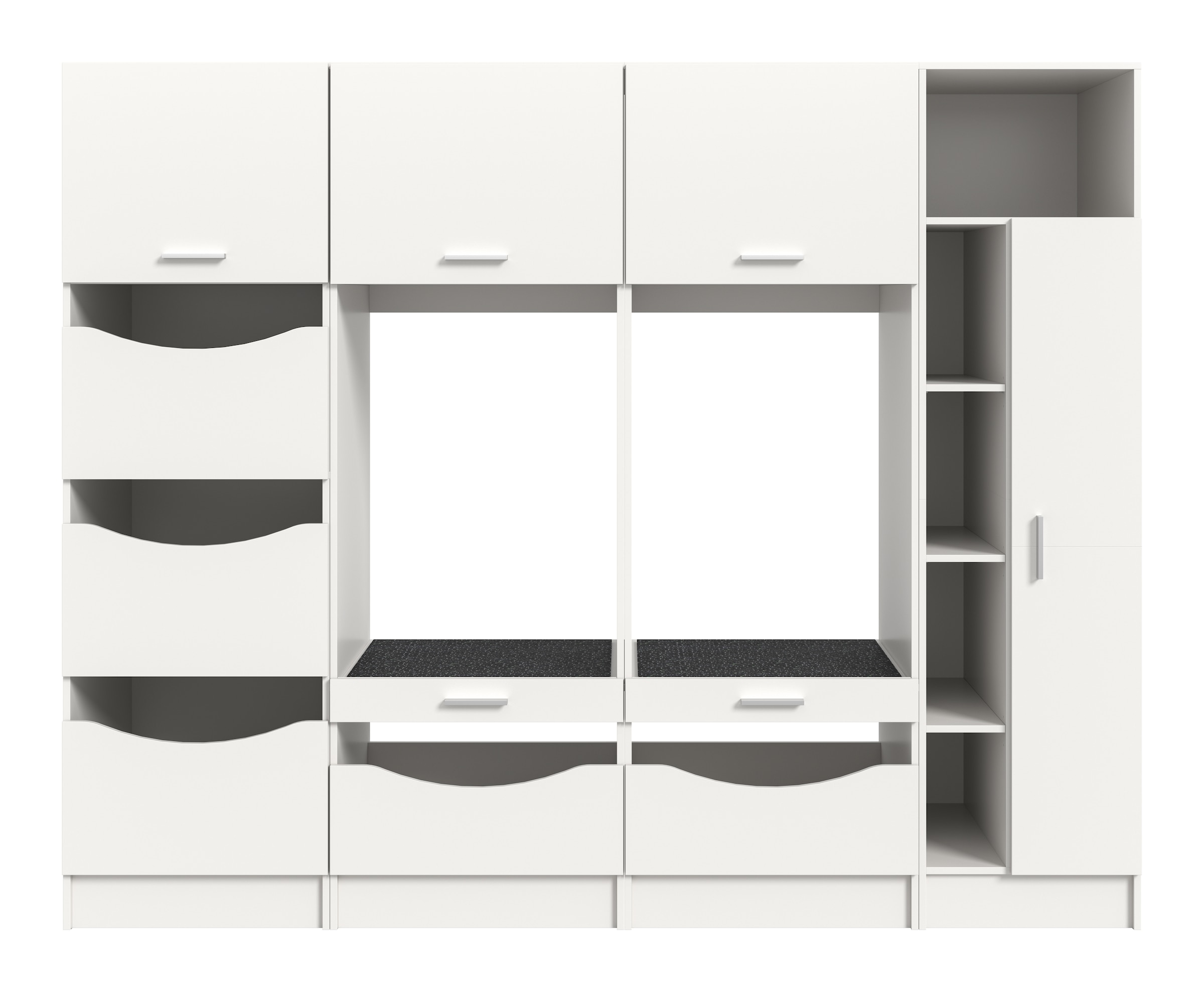 welltime Badmöbel-Set »FALAS, TOPSELLER!, 4-teilig, Hauswirtschaftsraum Set, Breite 292 cm« 2x Waschmaschinenumbau-, 1x Wäsche- & 1x Mehrzweckschrank, 