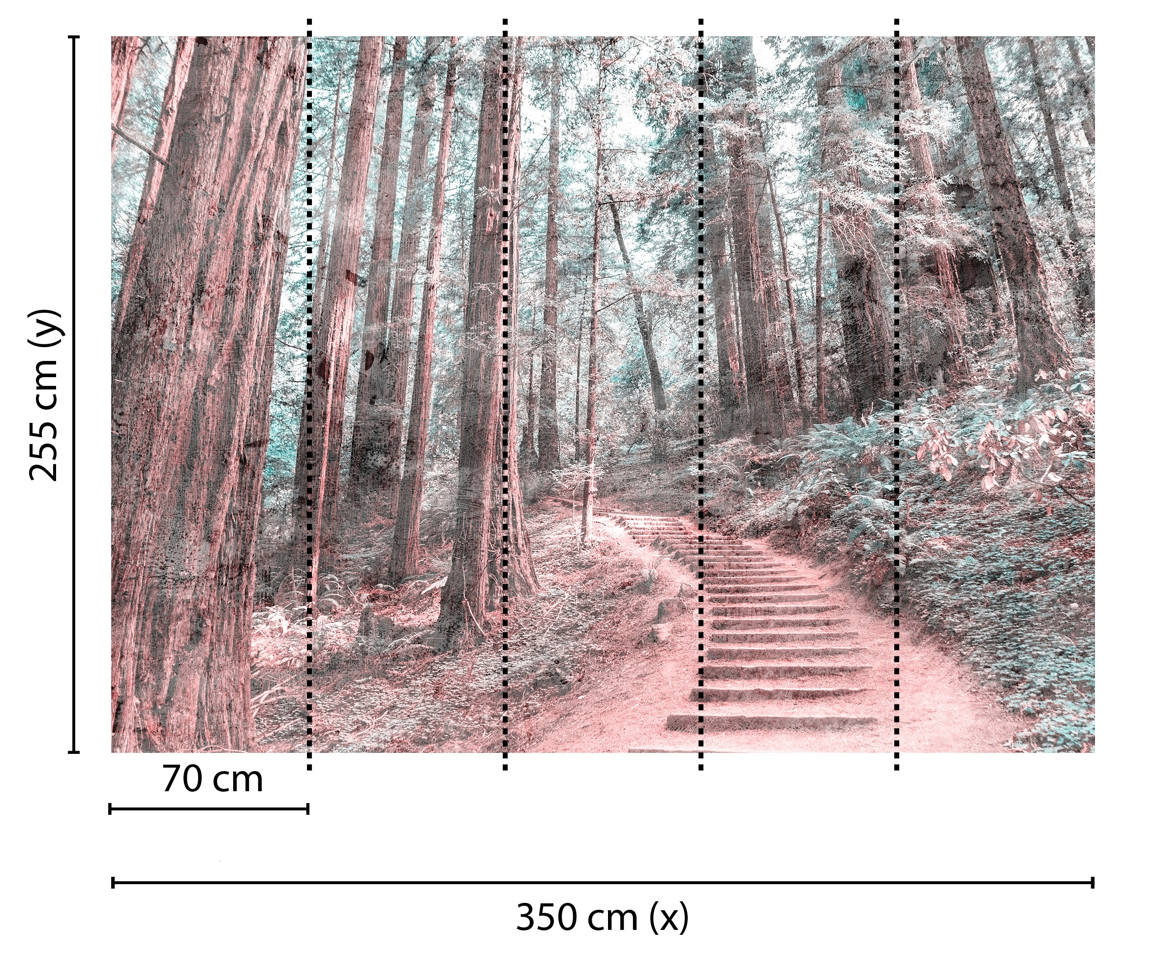living walls Fototapete »Designwalls Forest Walk 2«, Vlies, Wand, Schräge, Decke